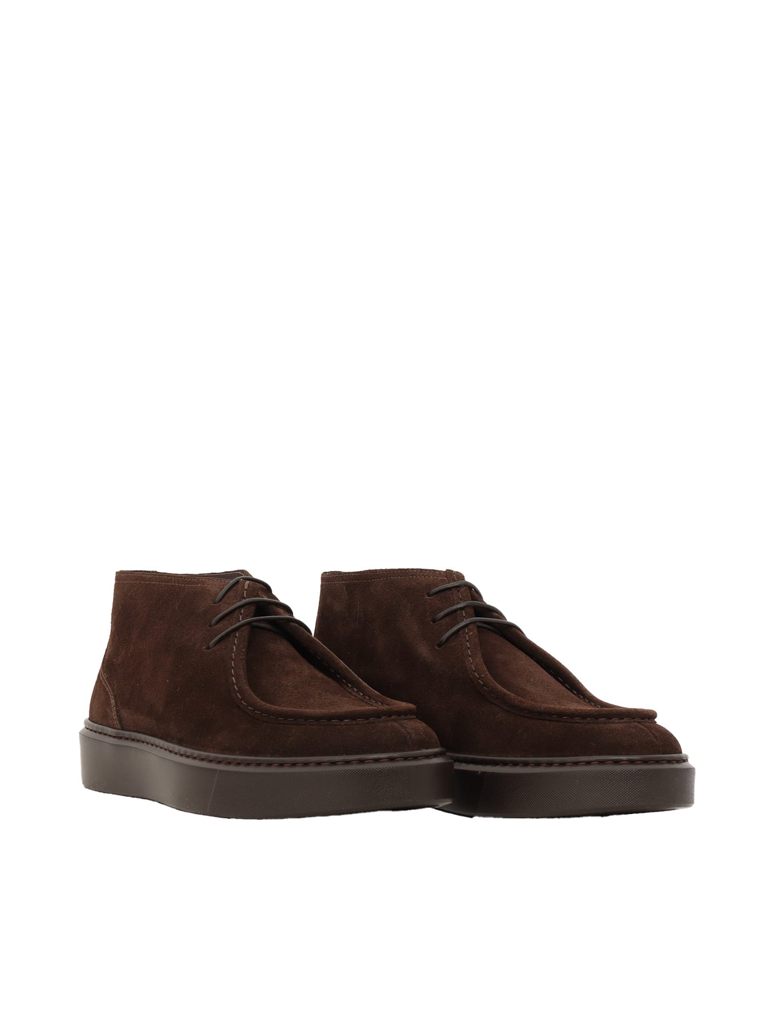 Shop Doucal's Sneaker Chukka Parabout (gm) Brown+brown Sole