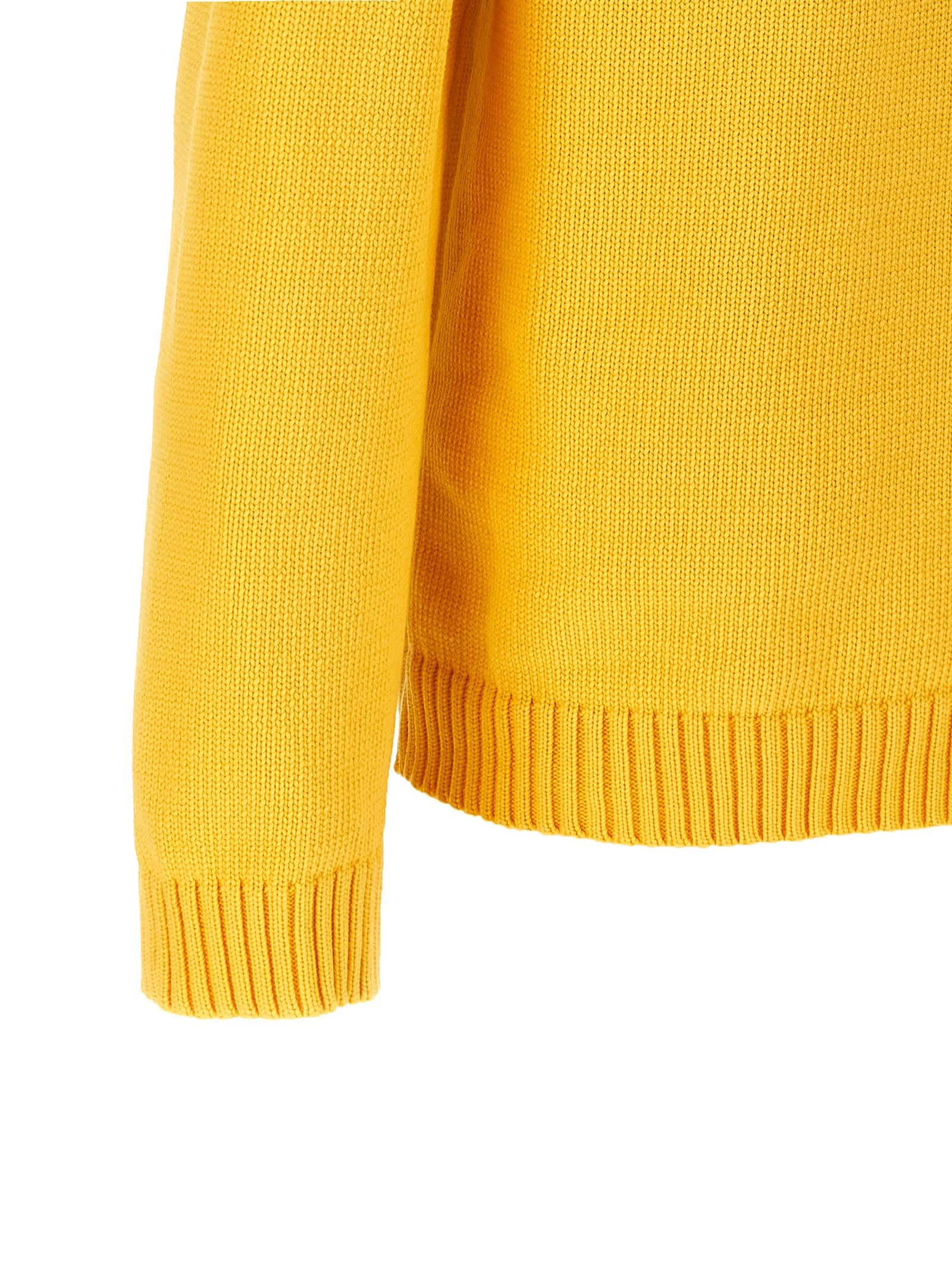Moschino Men Sweater With Embroidery In Yellow