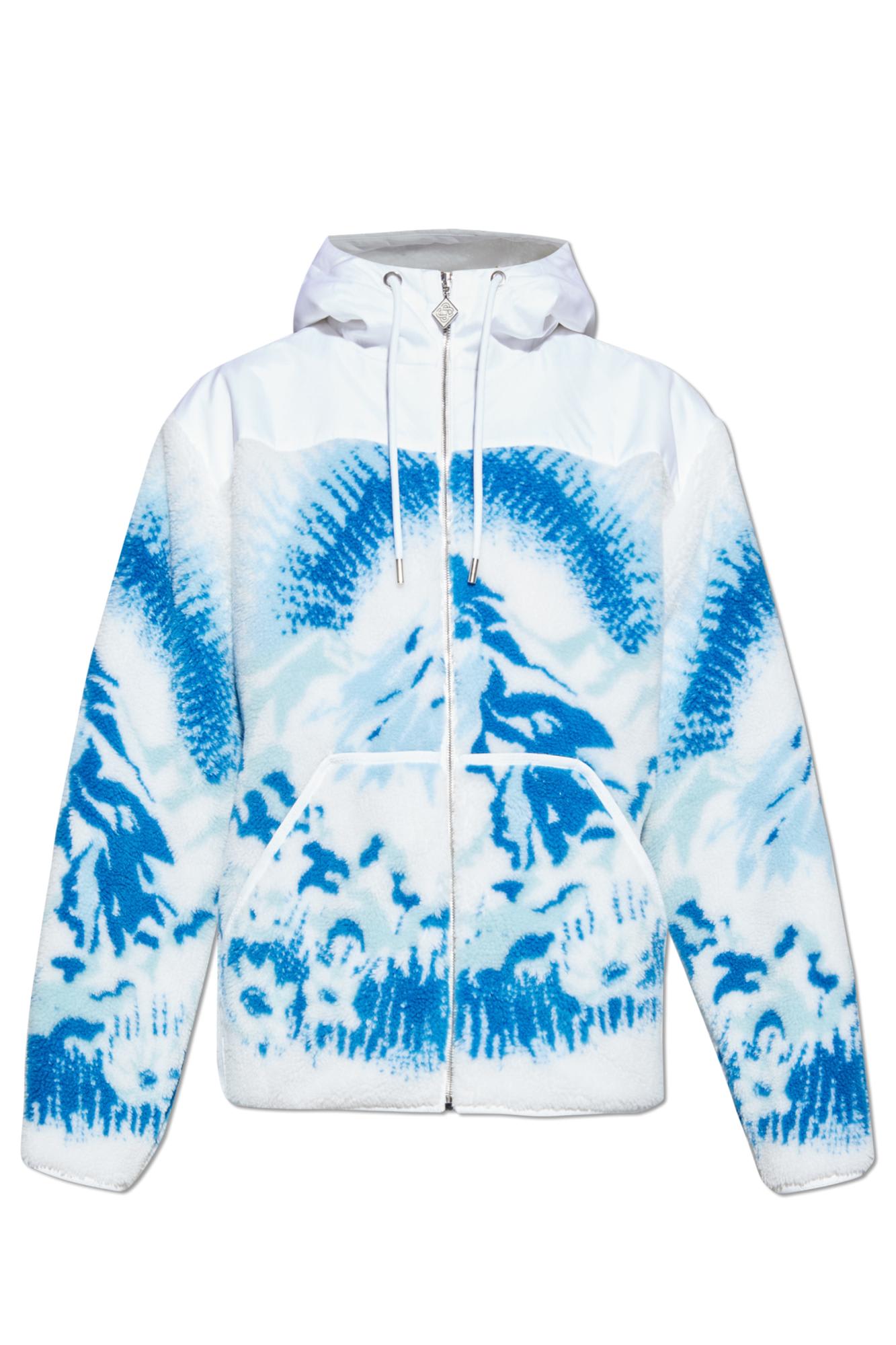 Casablanca Zip-up Hooded Casual Jacket In Blue