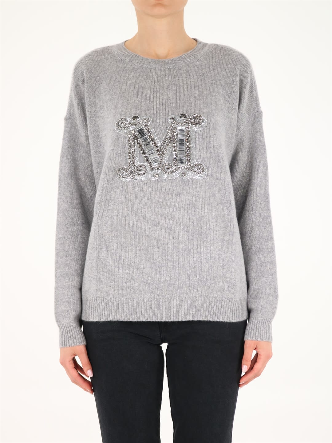 Max Mara Gray Cashmere Yarn Sweater