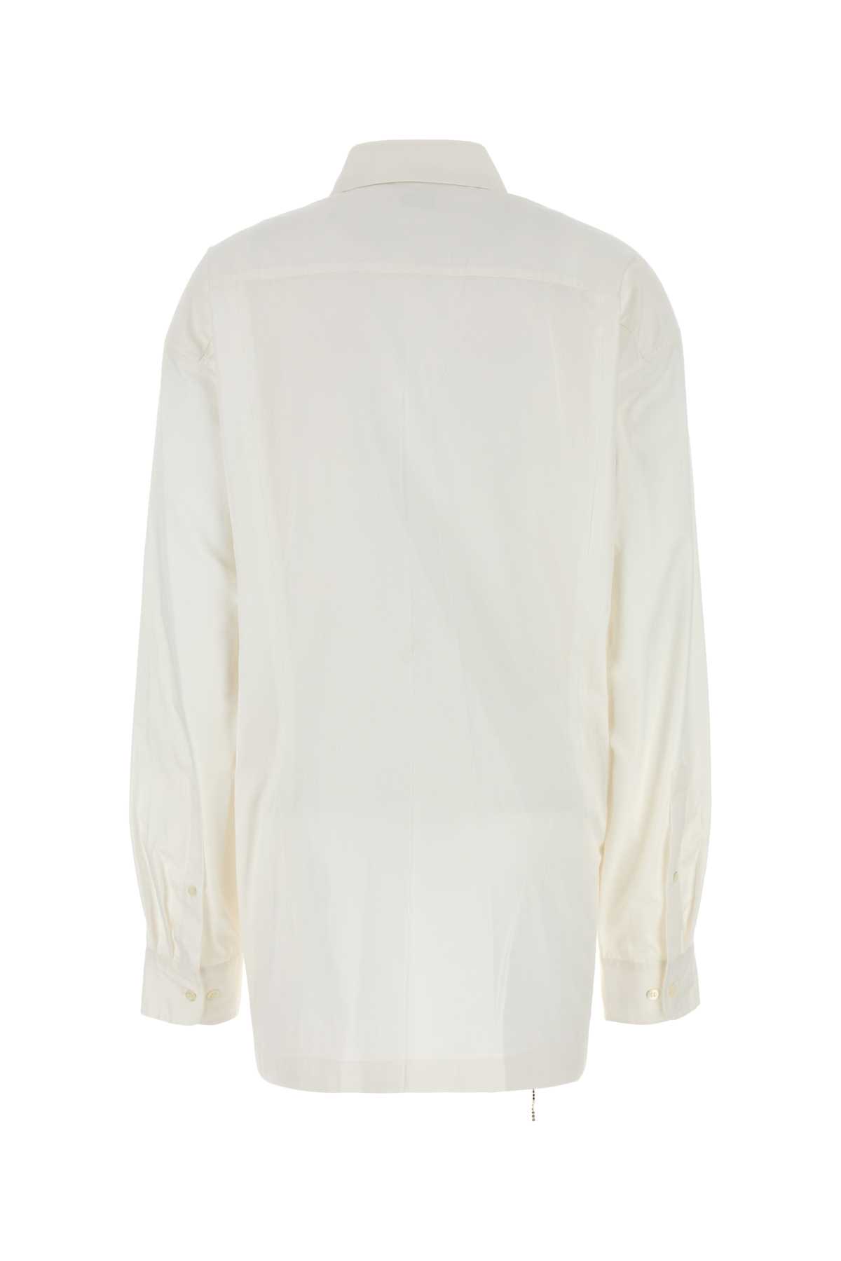 Shop Dries Van Noten White Oxford Shirt In Offwhite