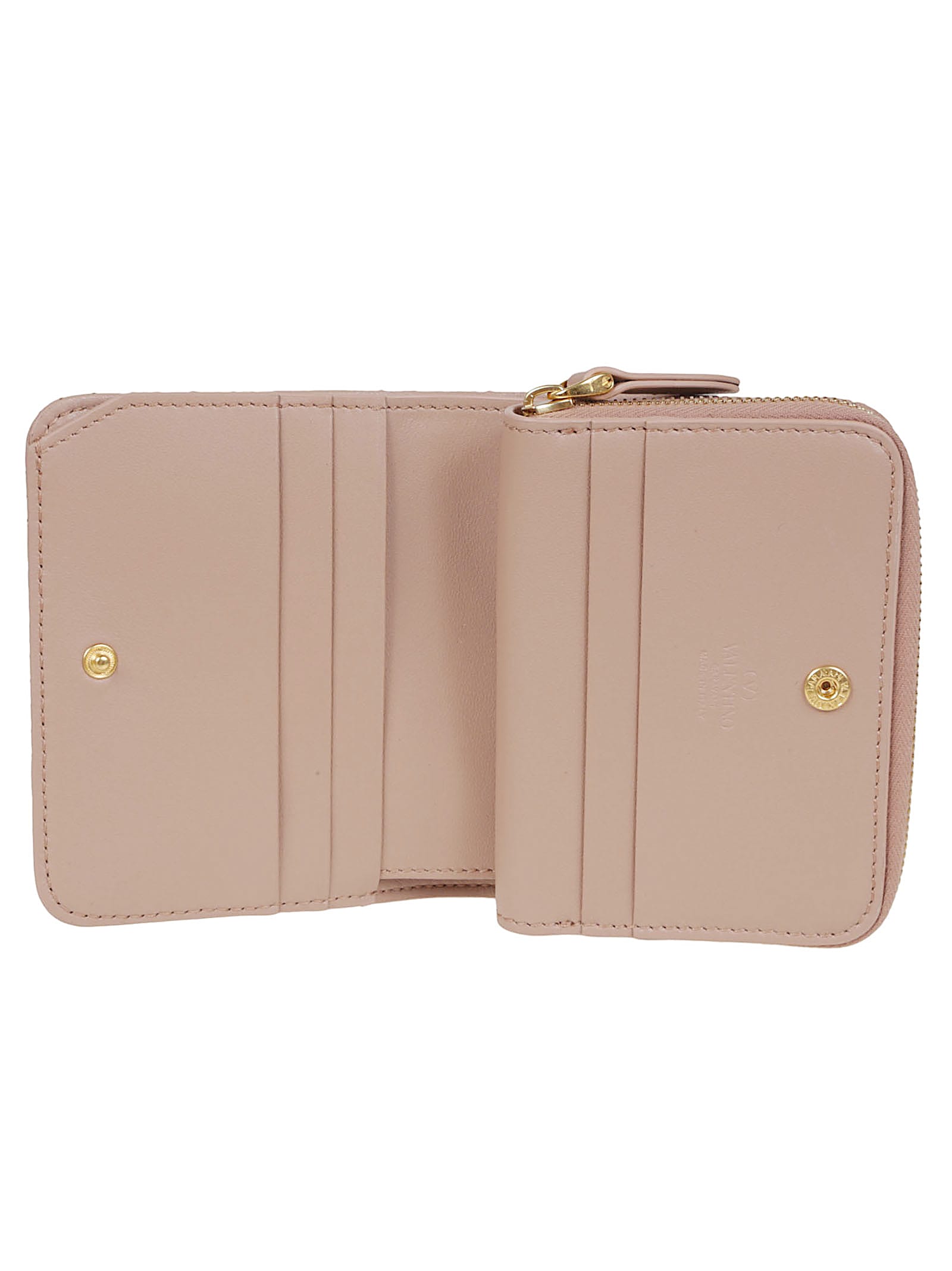 Valentino Zip Around Wallet Quiltie 67 In Metallic