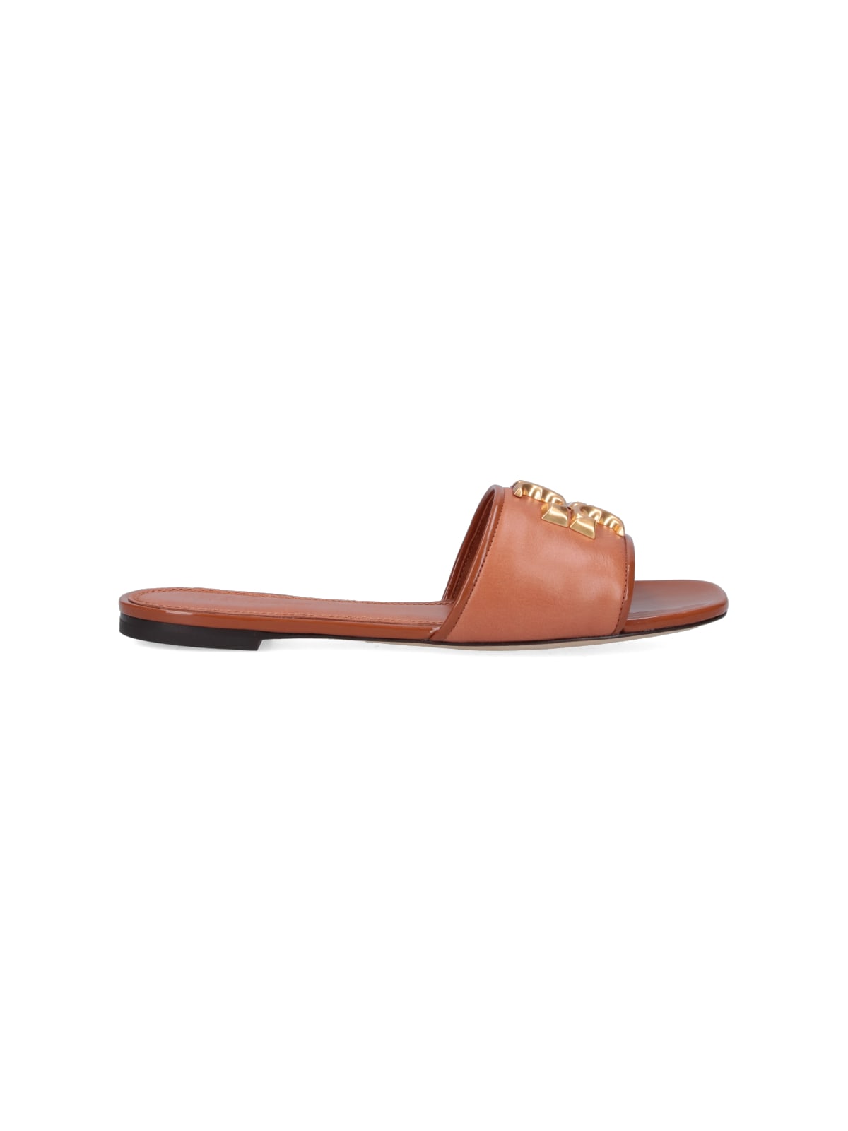 Shop Tory Burch Eleanor Slide Sandals In Brown