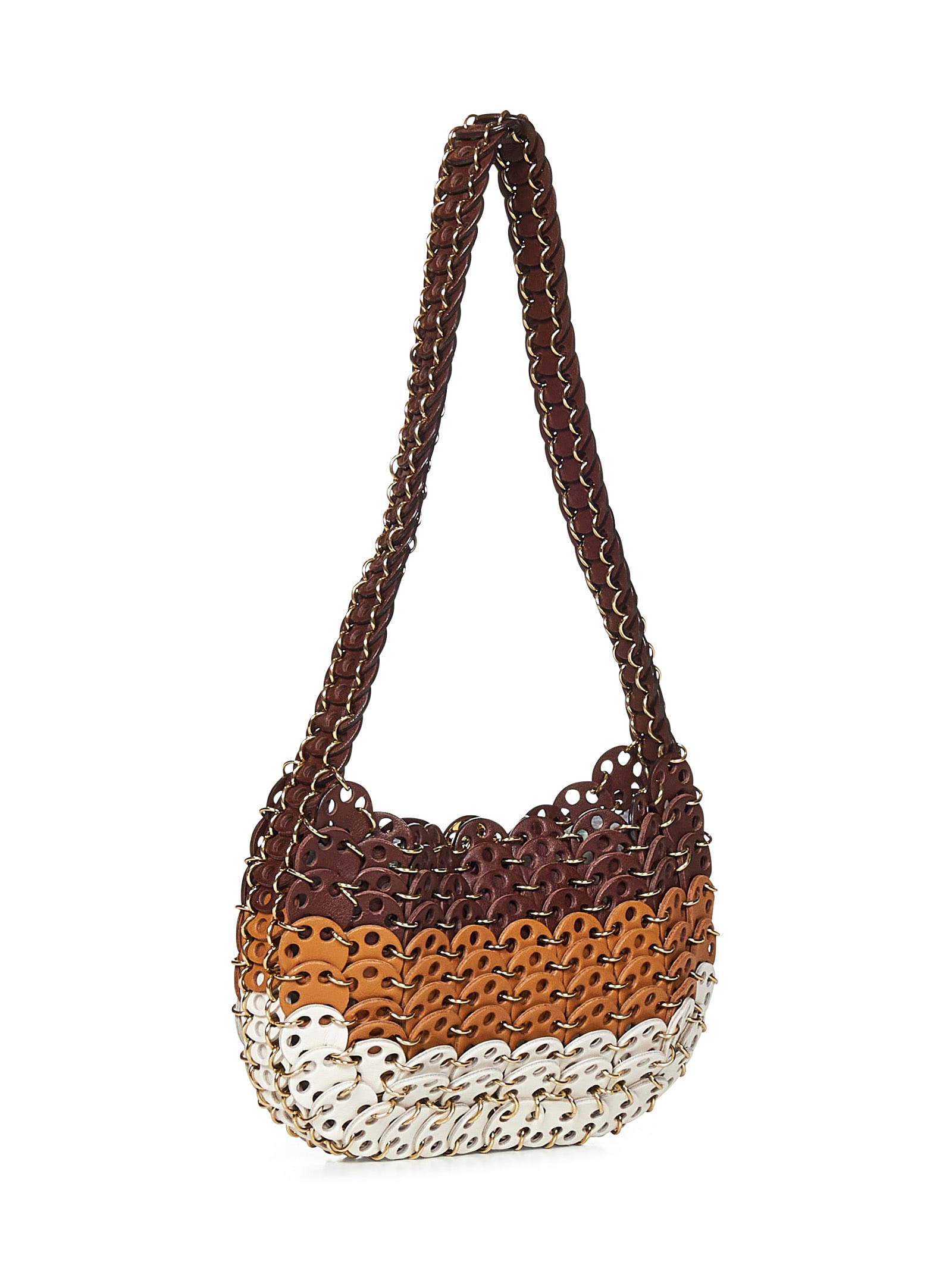 Shop Rabanne 1969 Moon Bag Shoulder Bag In Brown