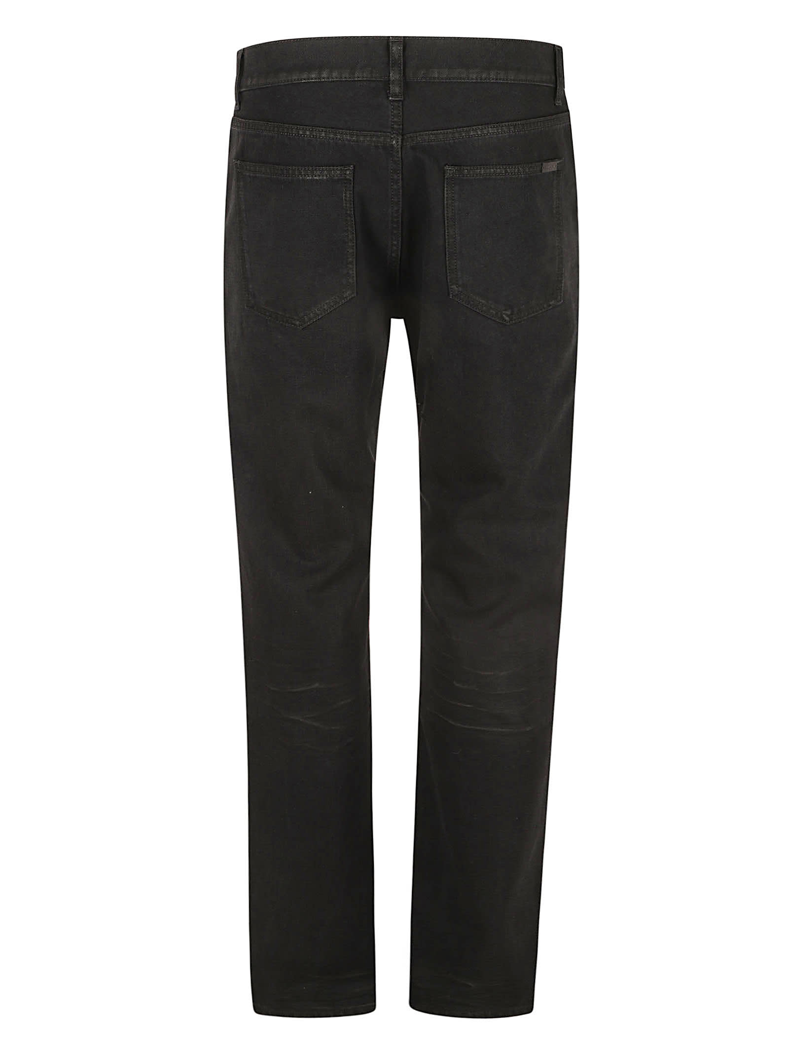 Shop Saint Laurent Straight Baggy Jeans In Billy Black