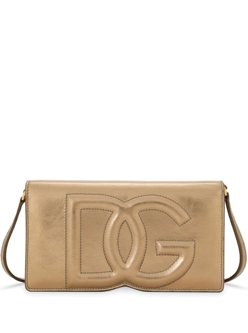Shop Dolce & Gabbana Phone Bag Vit.craclelame In Metallic
