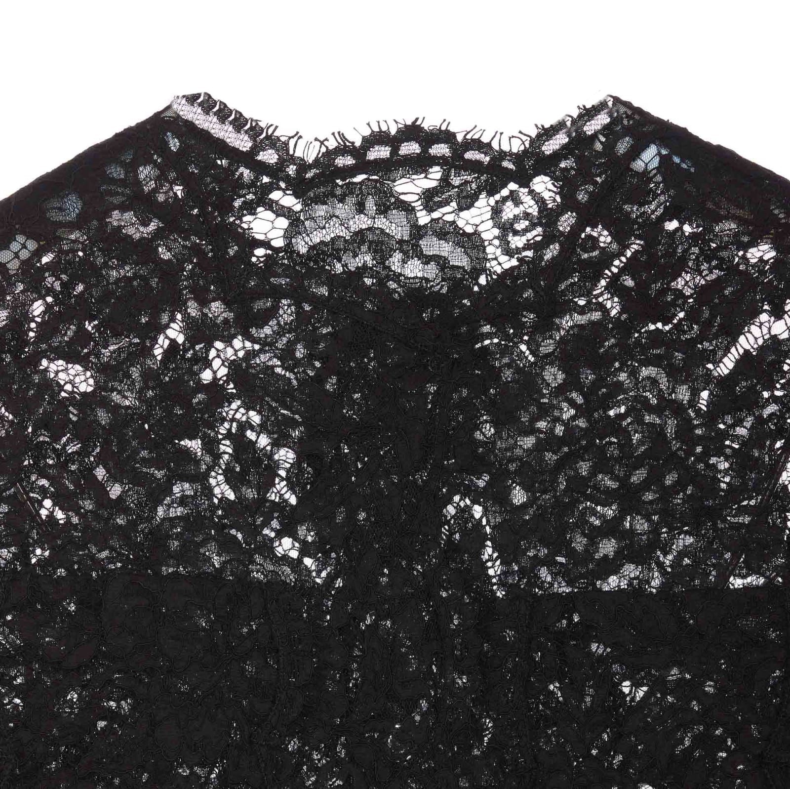 Shop Dolce & Gabbana Single Breasted Lace Jacket In Black