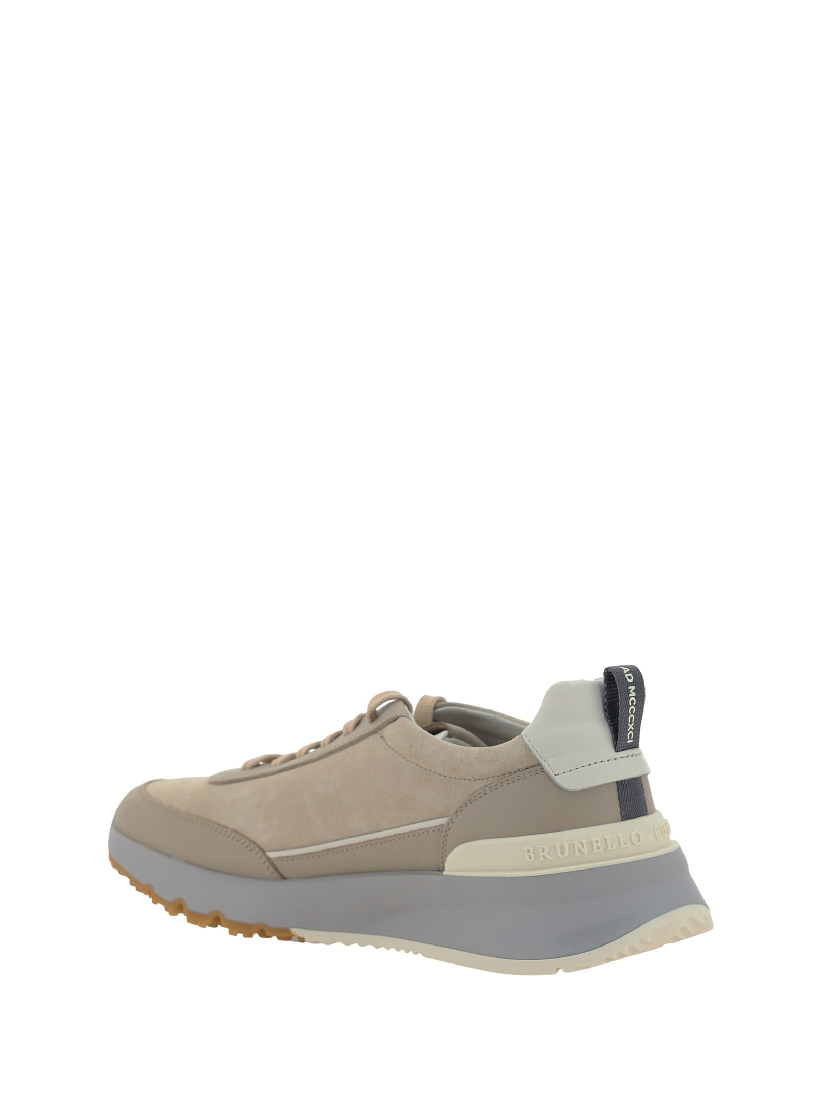 Brunello Cucinelli Leather Sneakers In Gray