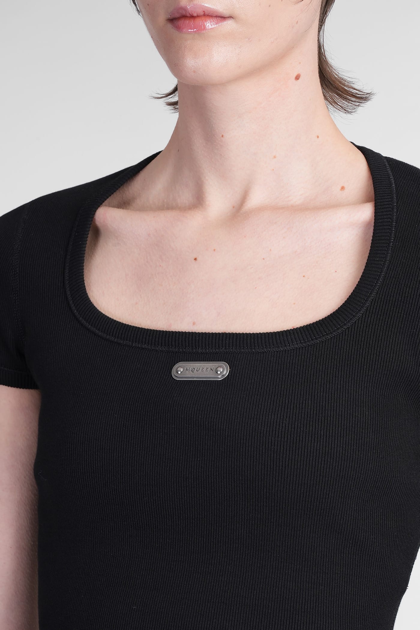Alexander Mcqueen Stretch-cotton Tank Top In Black