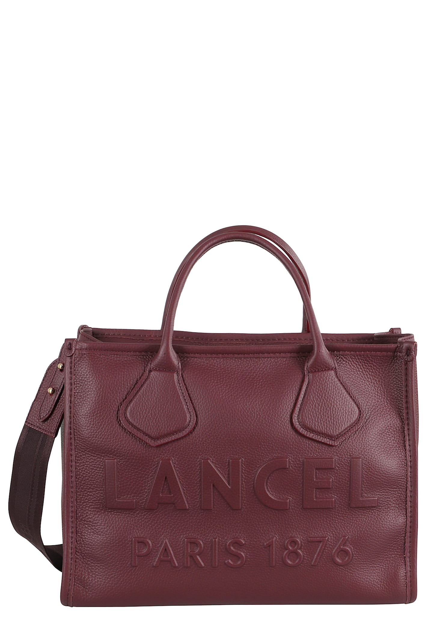 Lancel Rectangular Grained Leather Shoulder Bag