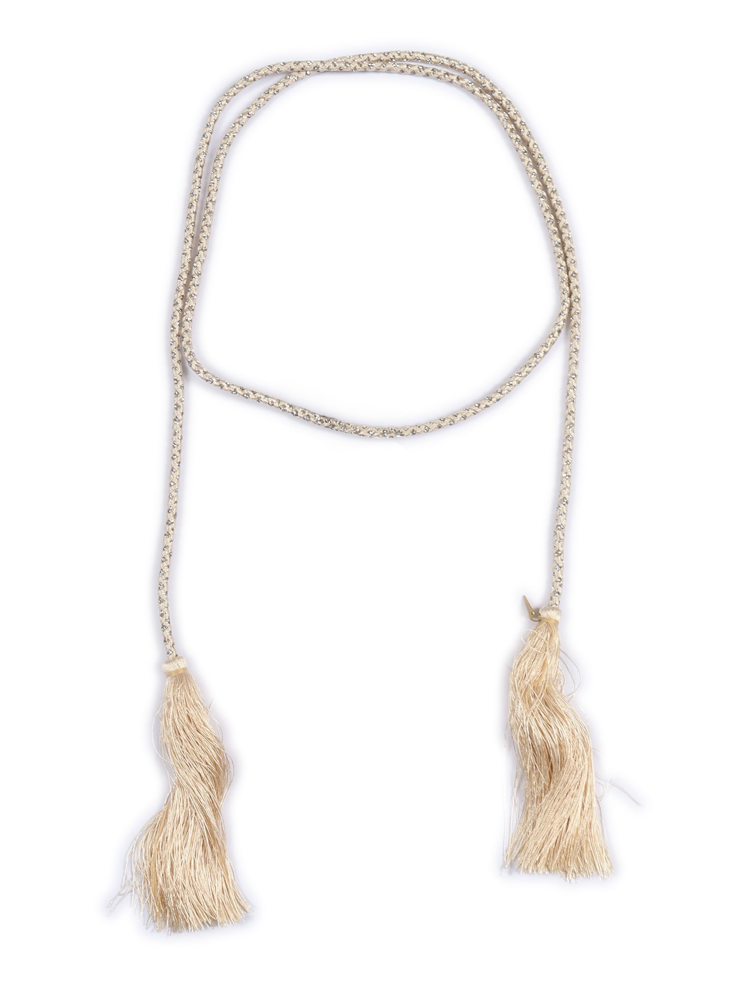 Forte Forte Lace Belt With Crystals And Tassels Insert In Neutral