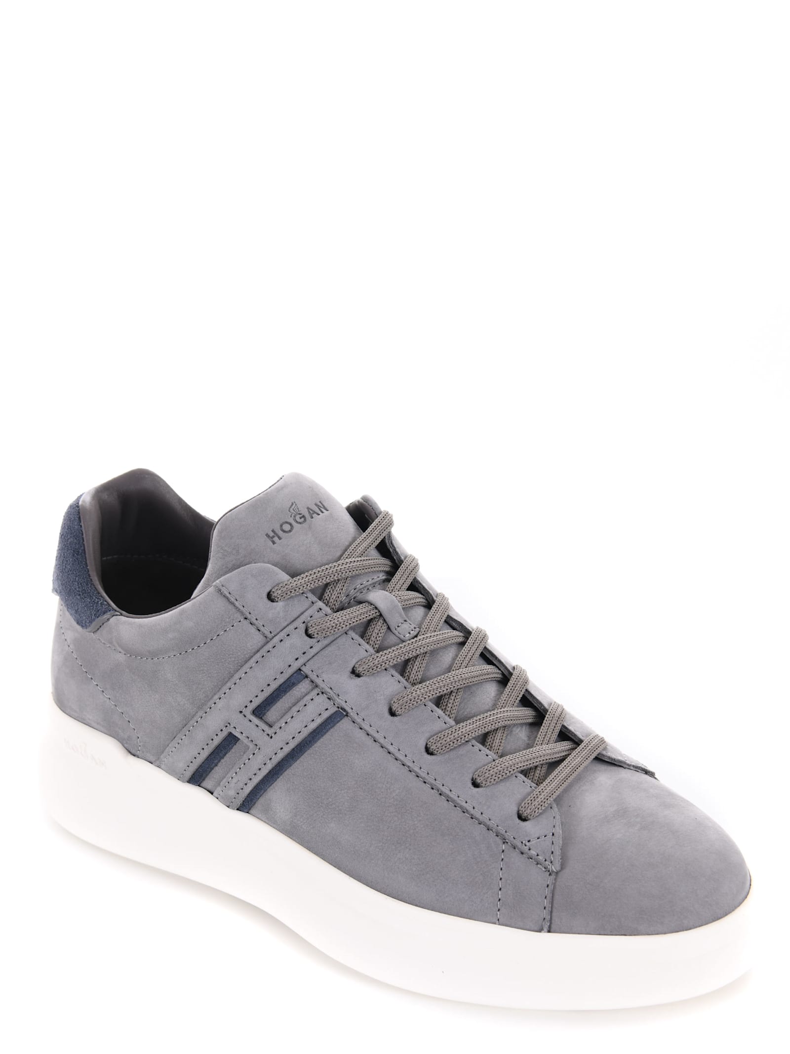 Shop Hogan Sneakers In Nubuck In Grey