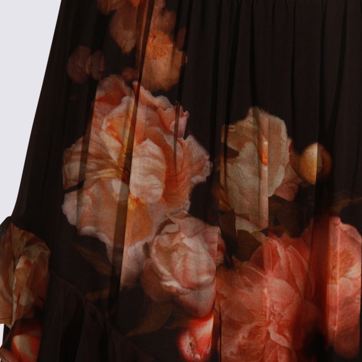Zimmermann Black Floral Viscose Hypnotic Asymmetric Skirt In Black