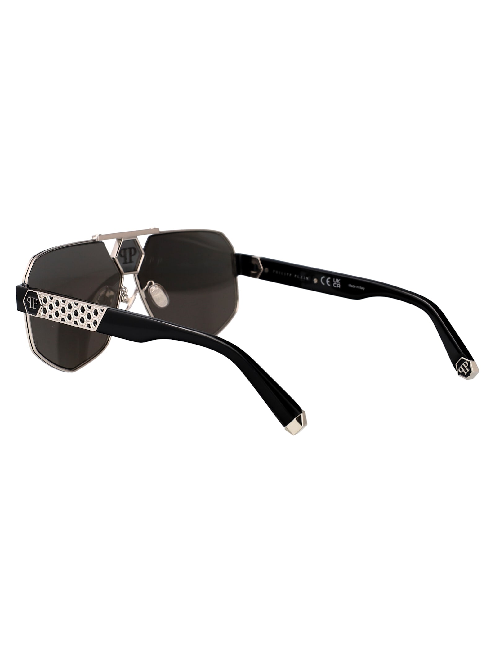Philipp Plein Plein Badge Sunglasses In Silver