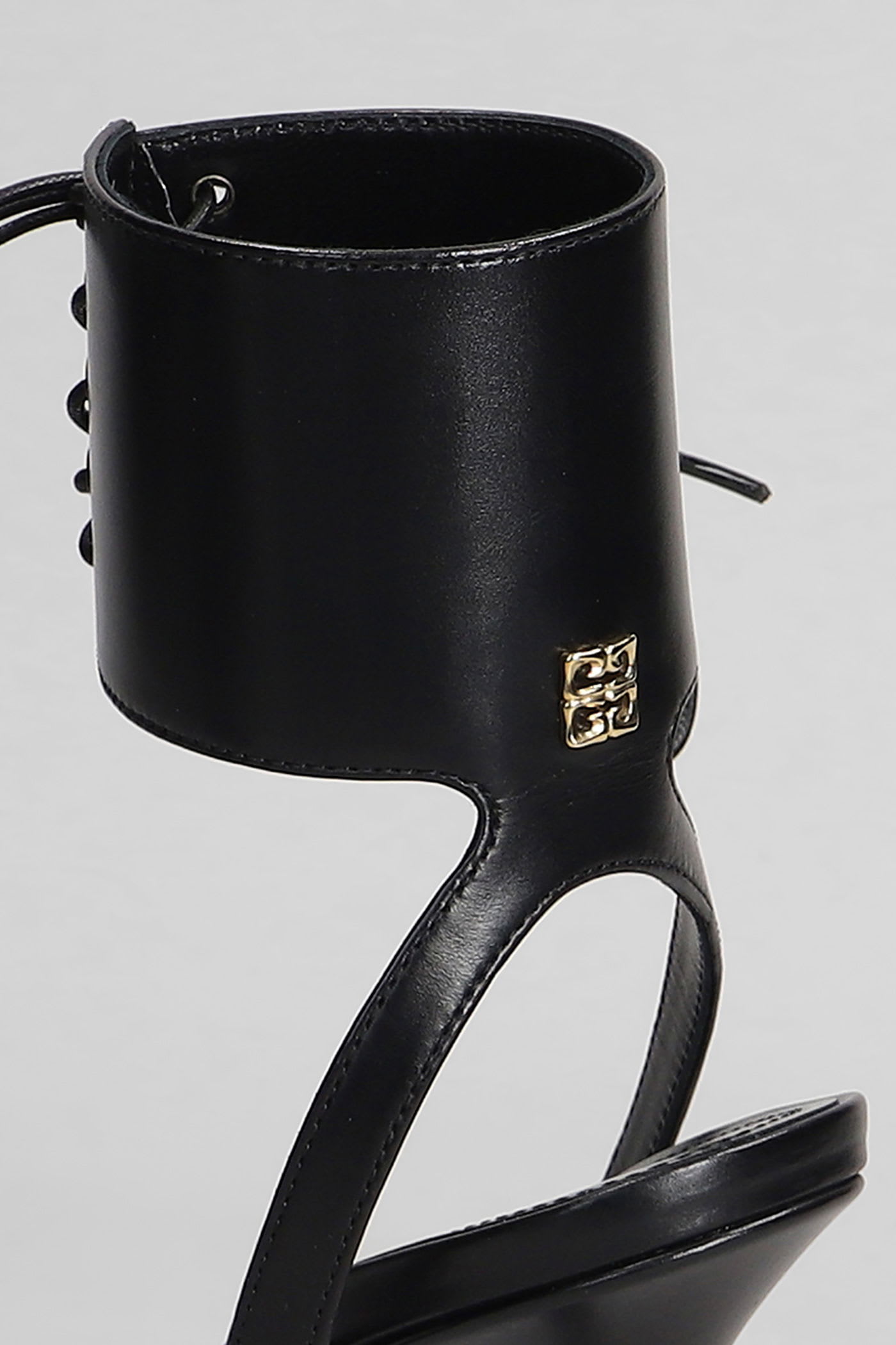 Givenchy 4g Liquid Lace-up Heeled Sandals In Leather