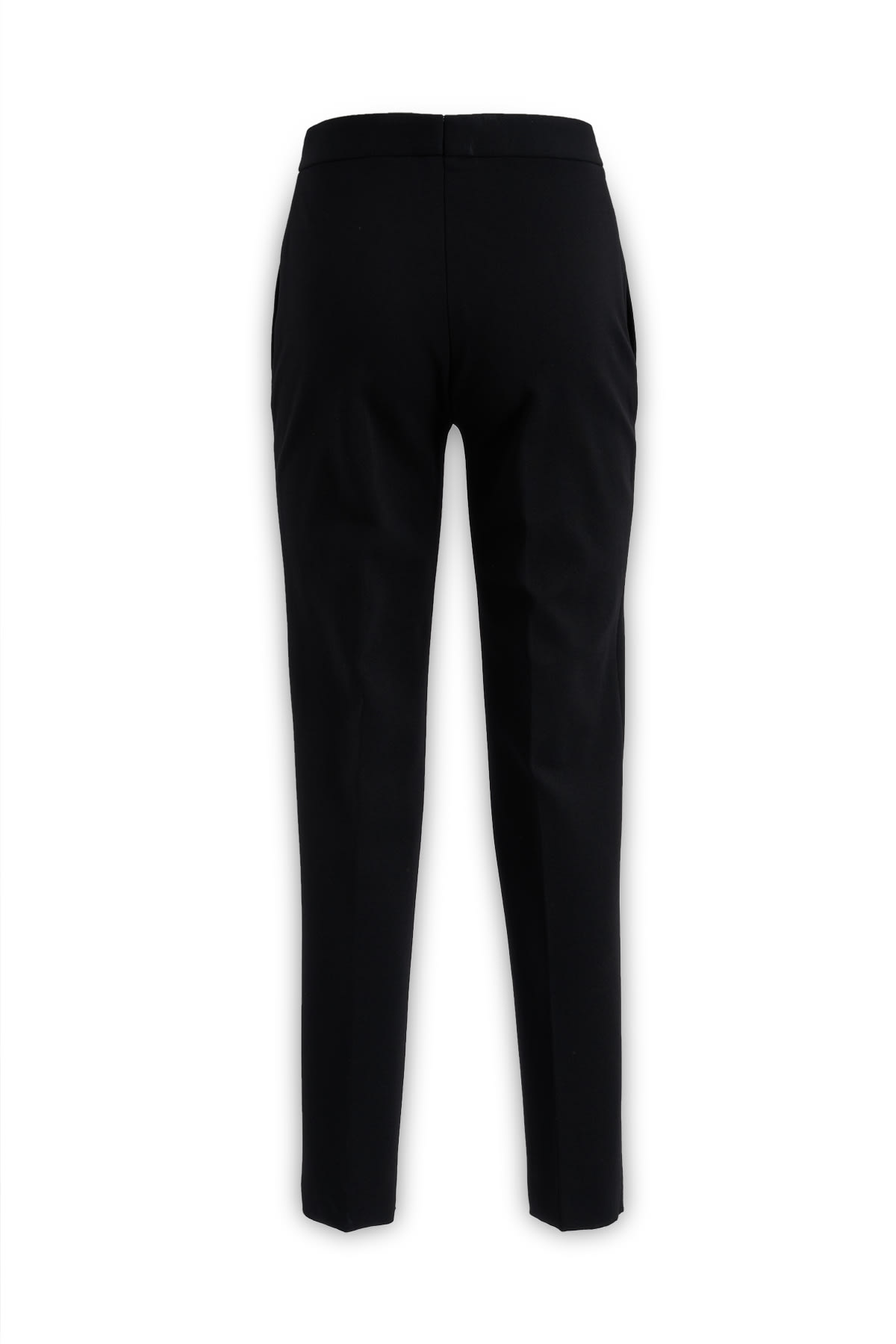 Ferragamo High Waist Jersey Trousers With Jewel Button In 001