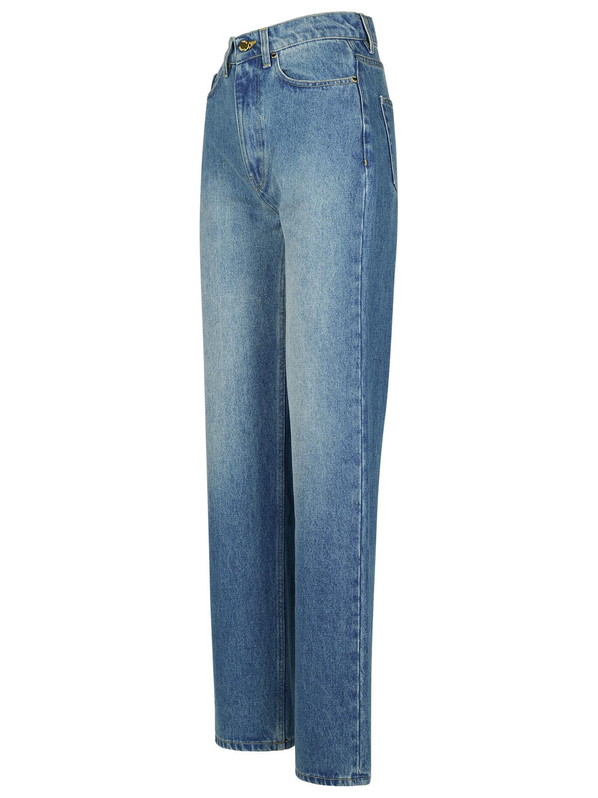 Shop Casablanca Light Blue Denim Cotton Jeans