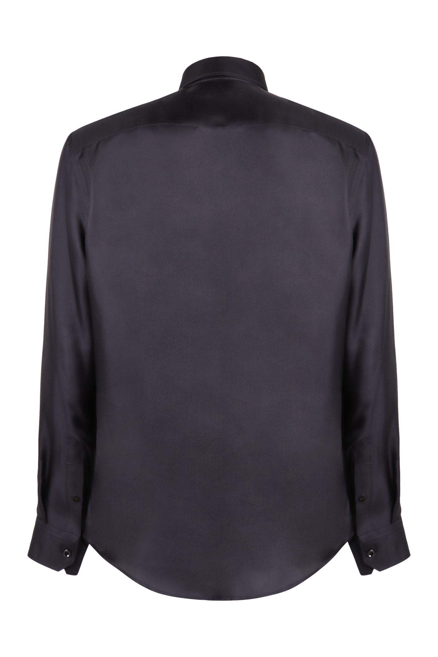 Shop Giorgio Armani Silk Shirt In Blue