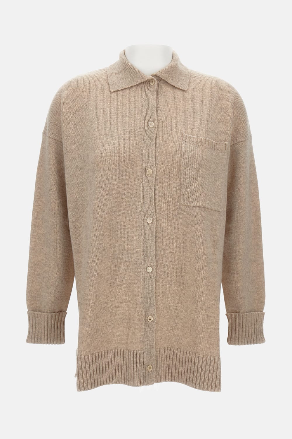 Max Mara Pure Cashmere Shirt In Neutral