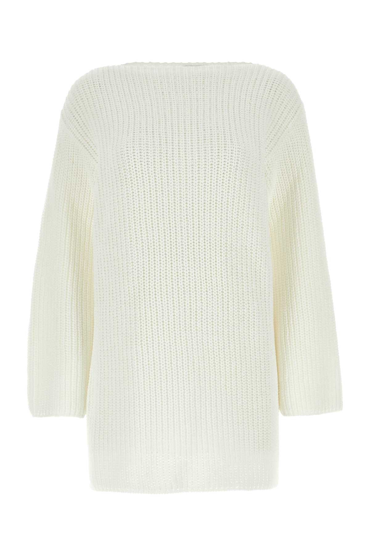 White Cotton Oversize Sweater