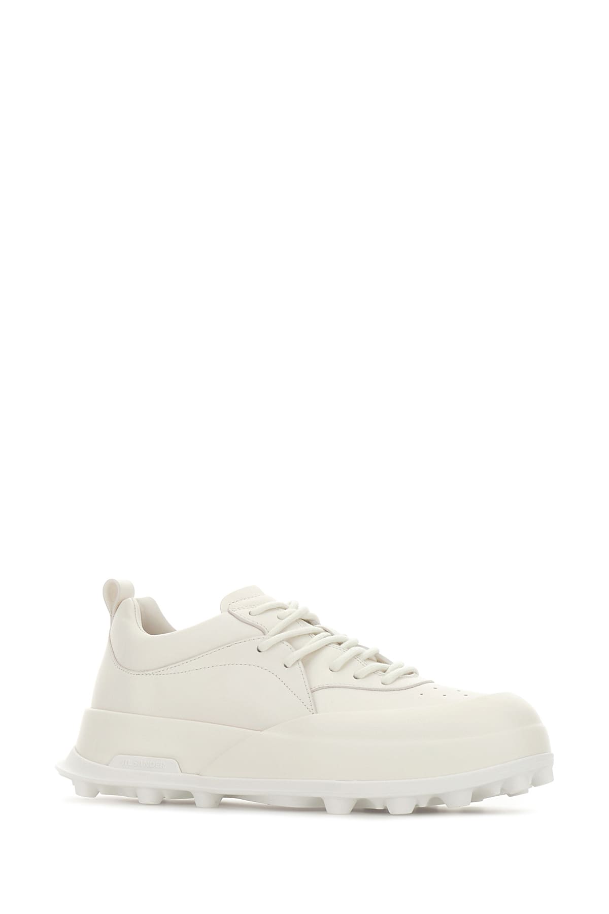 Shop Jil Sander Ivory Leather Orb Sneakers In 102