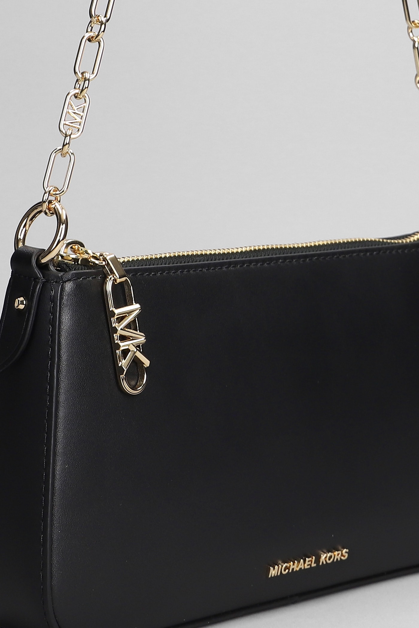 Shop Michael Kors Empire Shoulder Bag In Black Leather