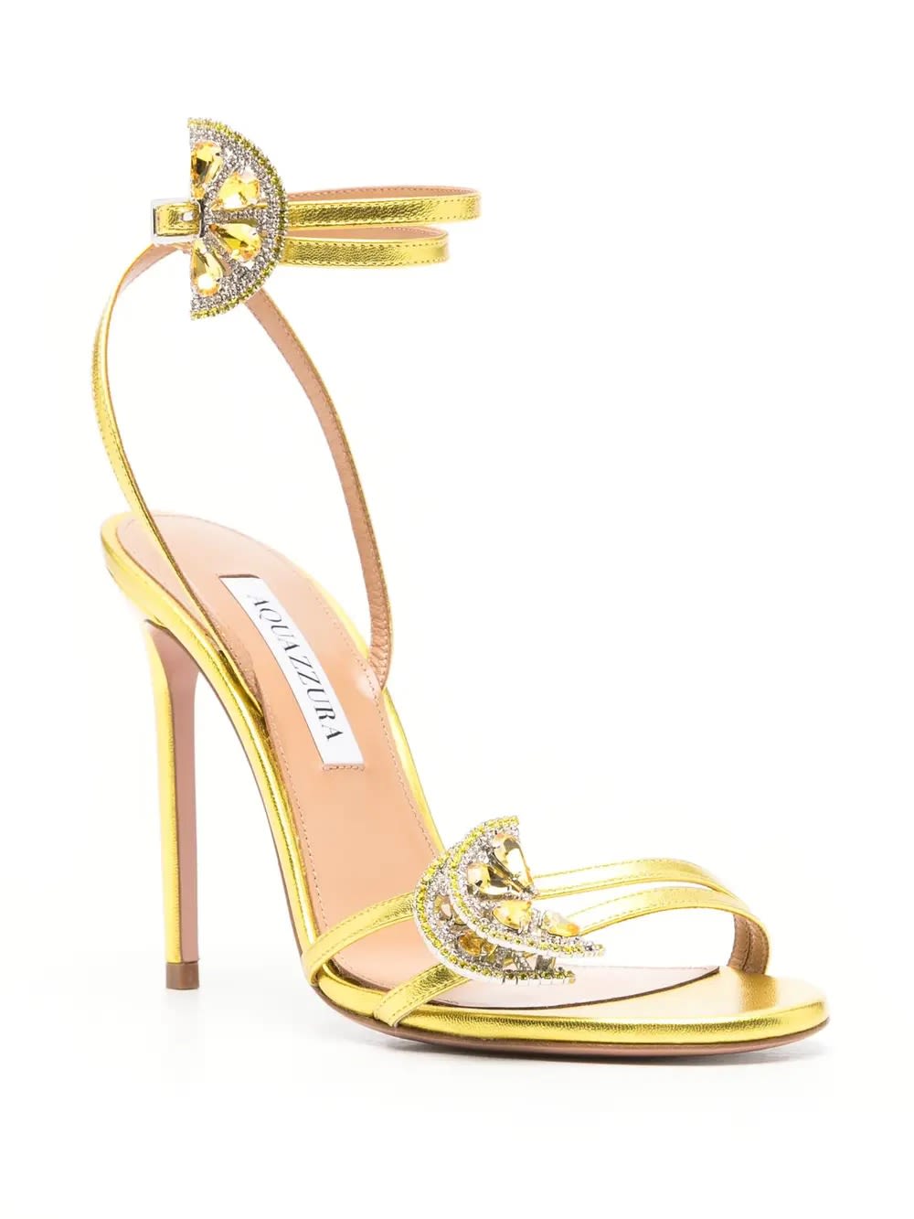 Shop Aquazzura Citron Gin Tonic 105 Sandals In Yellow