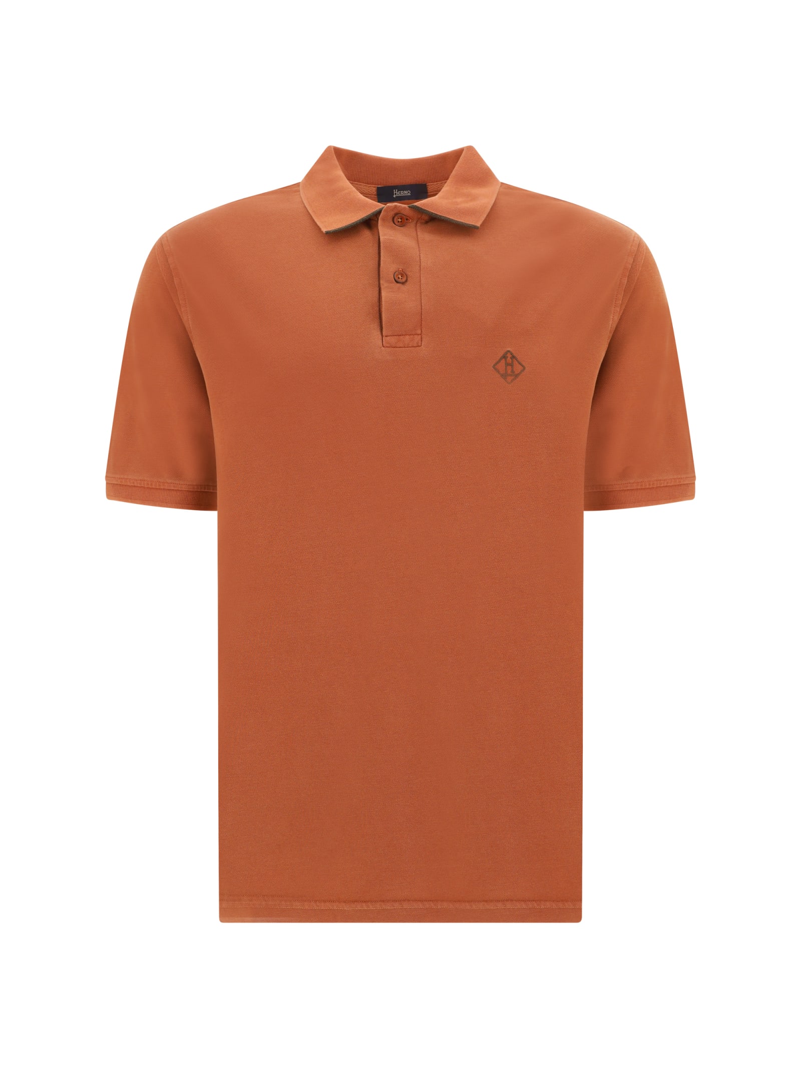 Shop Herno Polo Shirt In Arancio