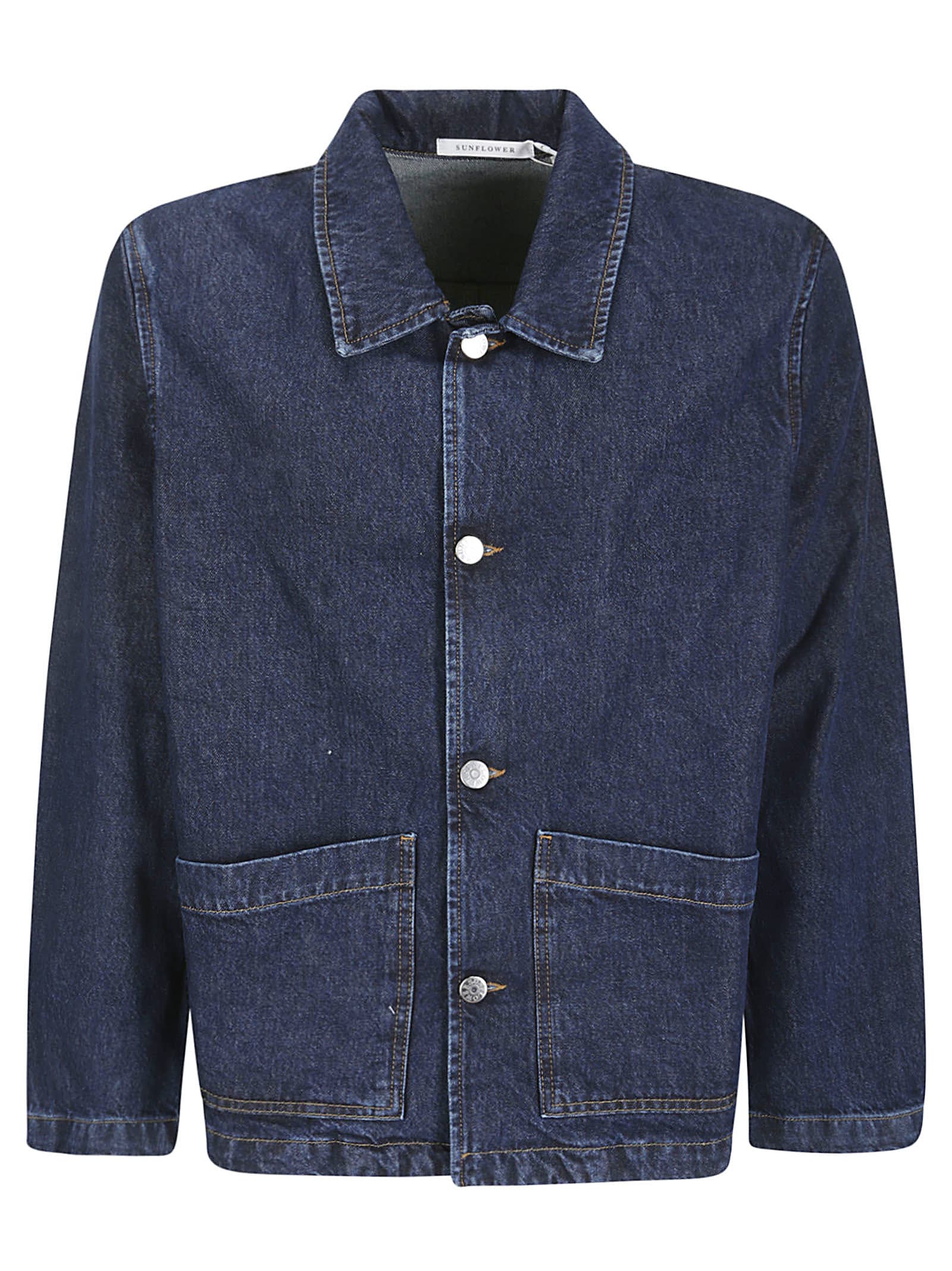 Shop Sunflower Worker Jacket In Rinse Blue