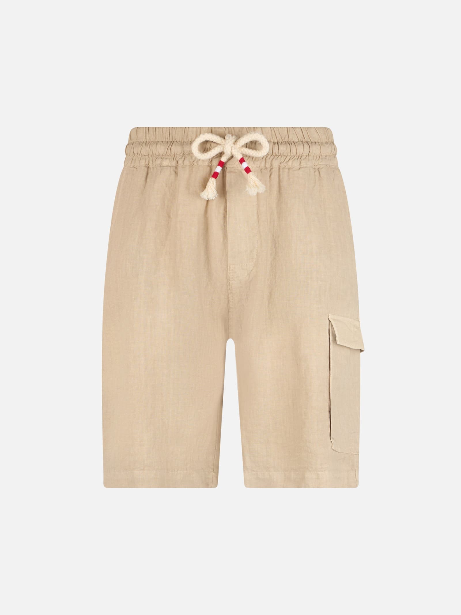 MC2 SAINT BARTH MAN BEIGE LINEN BERMUDA MARSEILLE