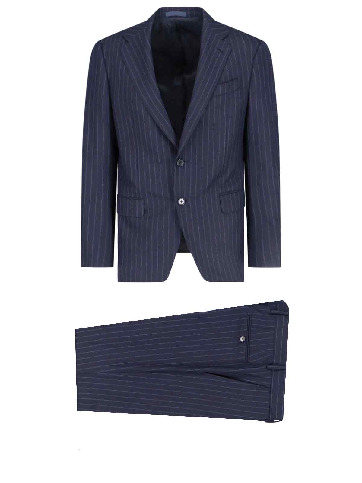 Shop Caruso Single-breasted Suit In Blue