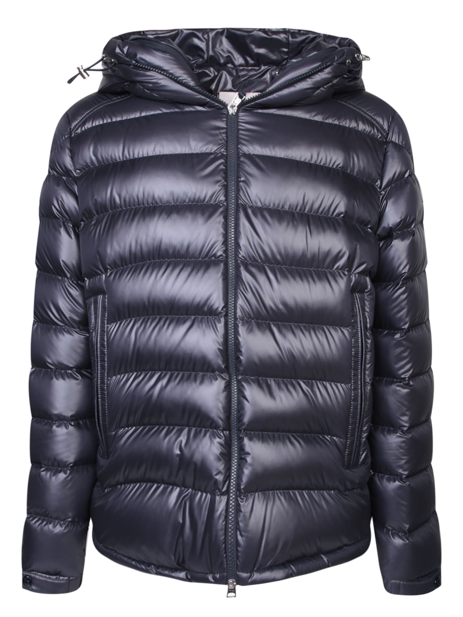 Shop Moncler Besines Blue Down Jacket