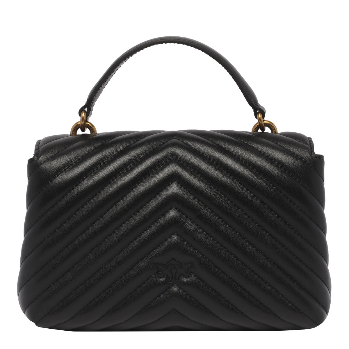 Shop Pinko Love Lady Puff Mini Handbag In Nero-antique Gold