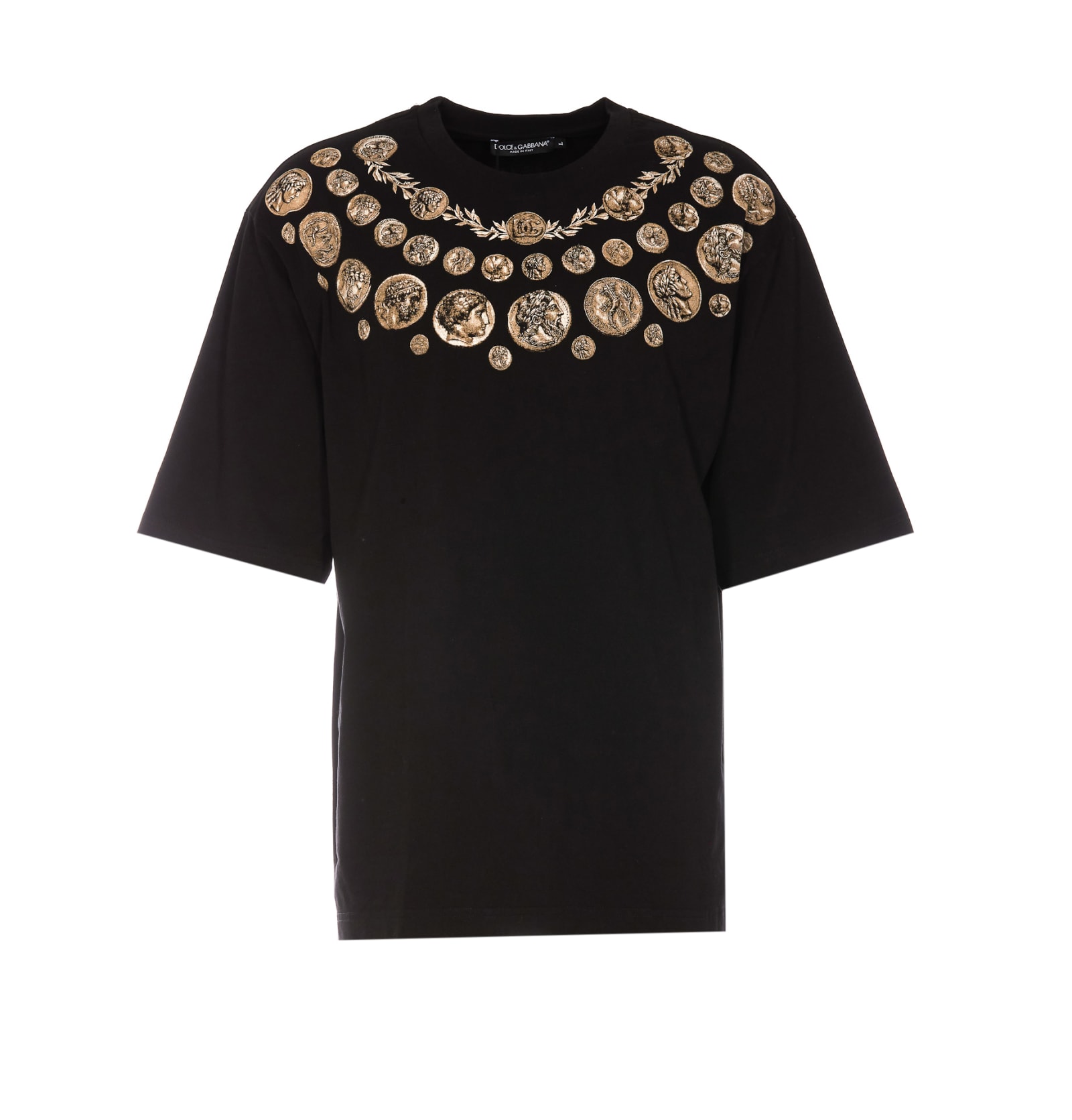 Shop Dolce & Gabbana Coins Print T-shirt In Monete Fdo.nero