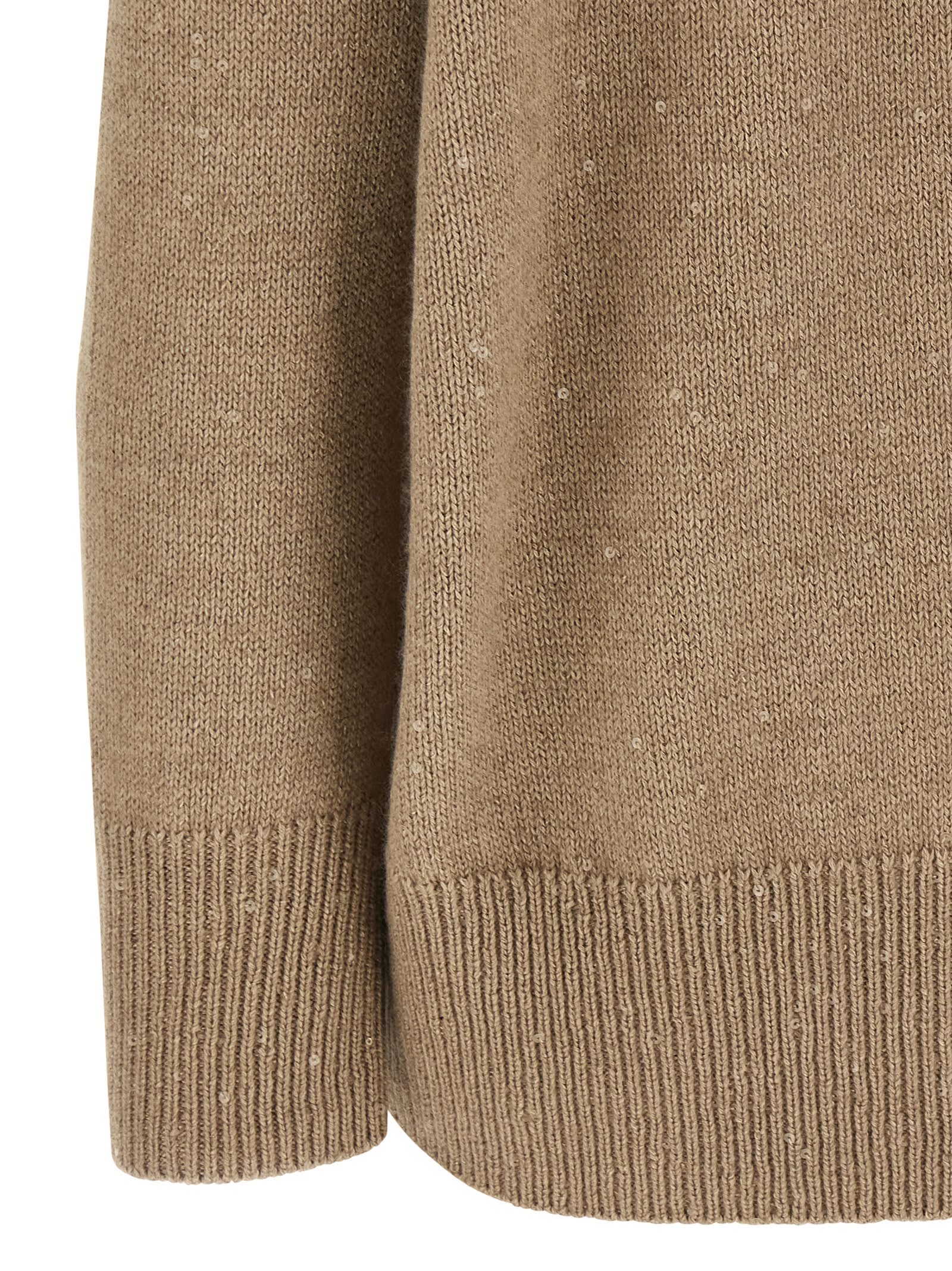 Brunello Cucinelli Sequin Sweater Sweaters And Cardigans Brown In Brown