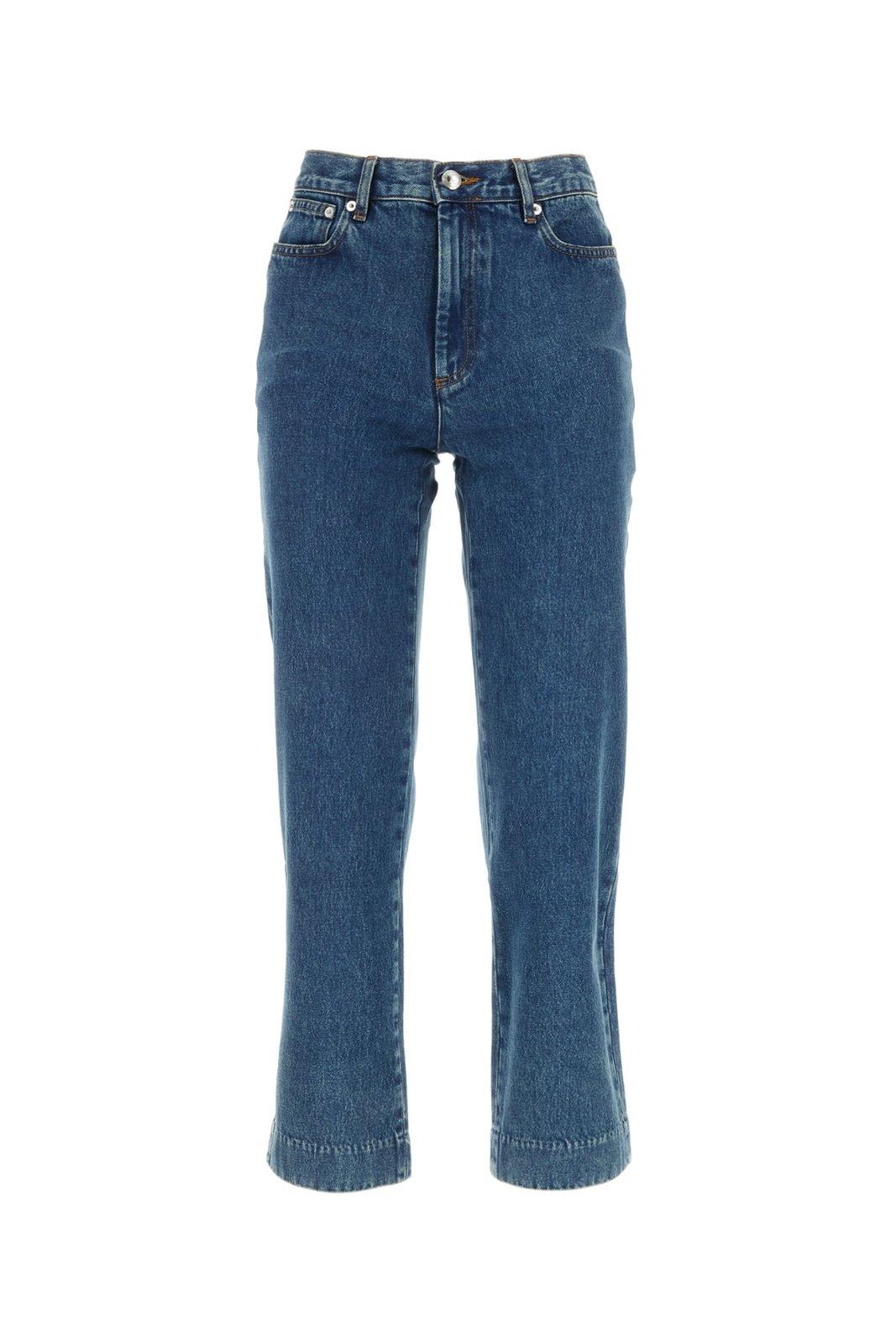 Apc New Sailor High-rise Straight-leg Jeans In Iab Light Blue