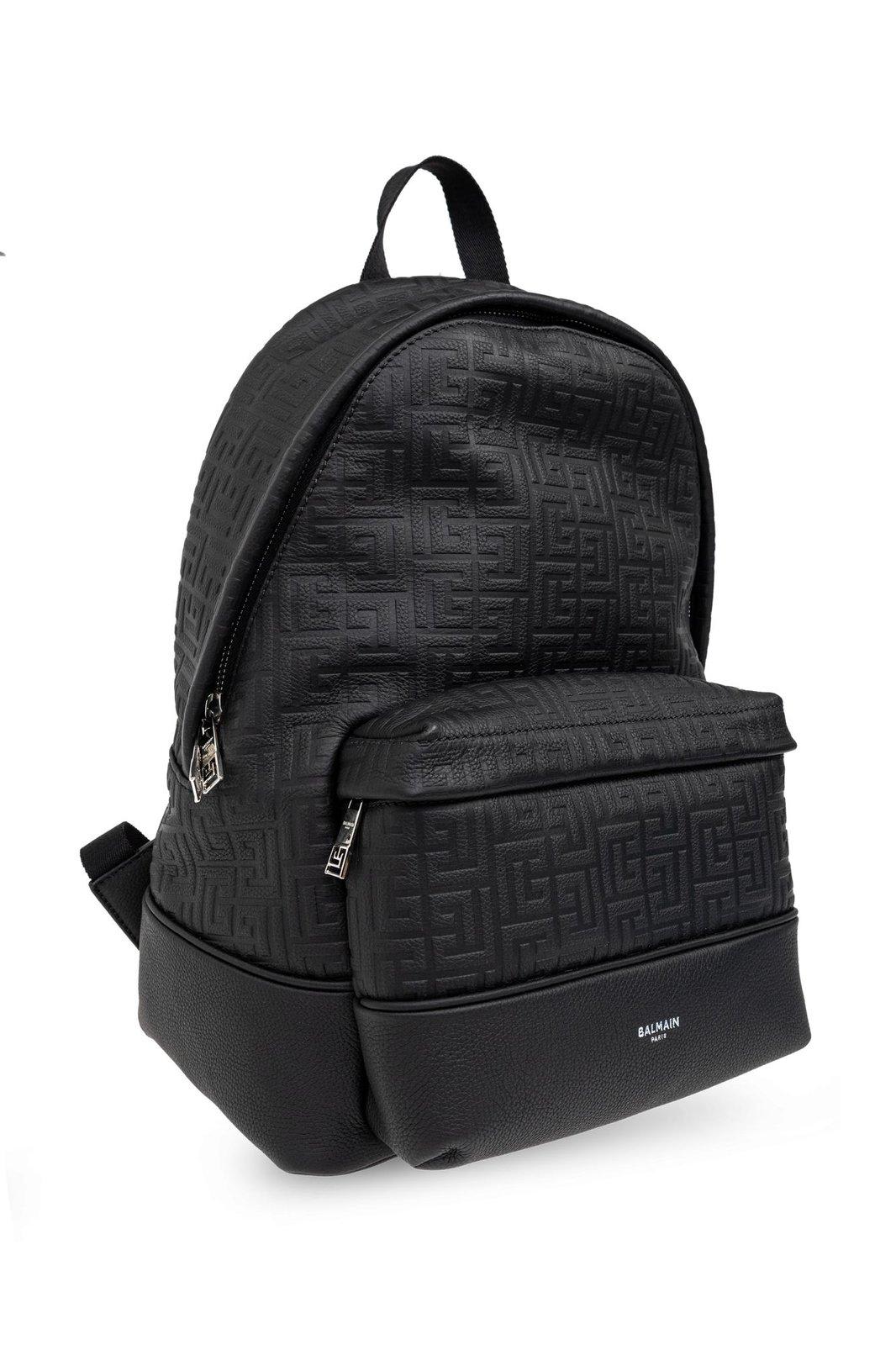 Shop Balmain Pb Labyrinth Monogram Backpack In Black