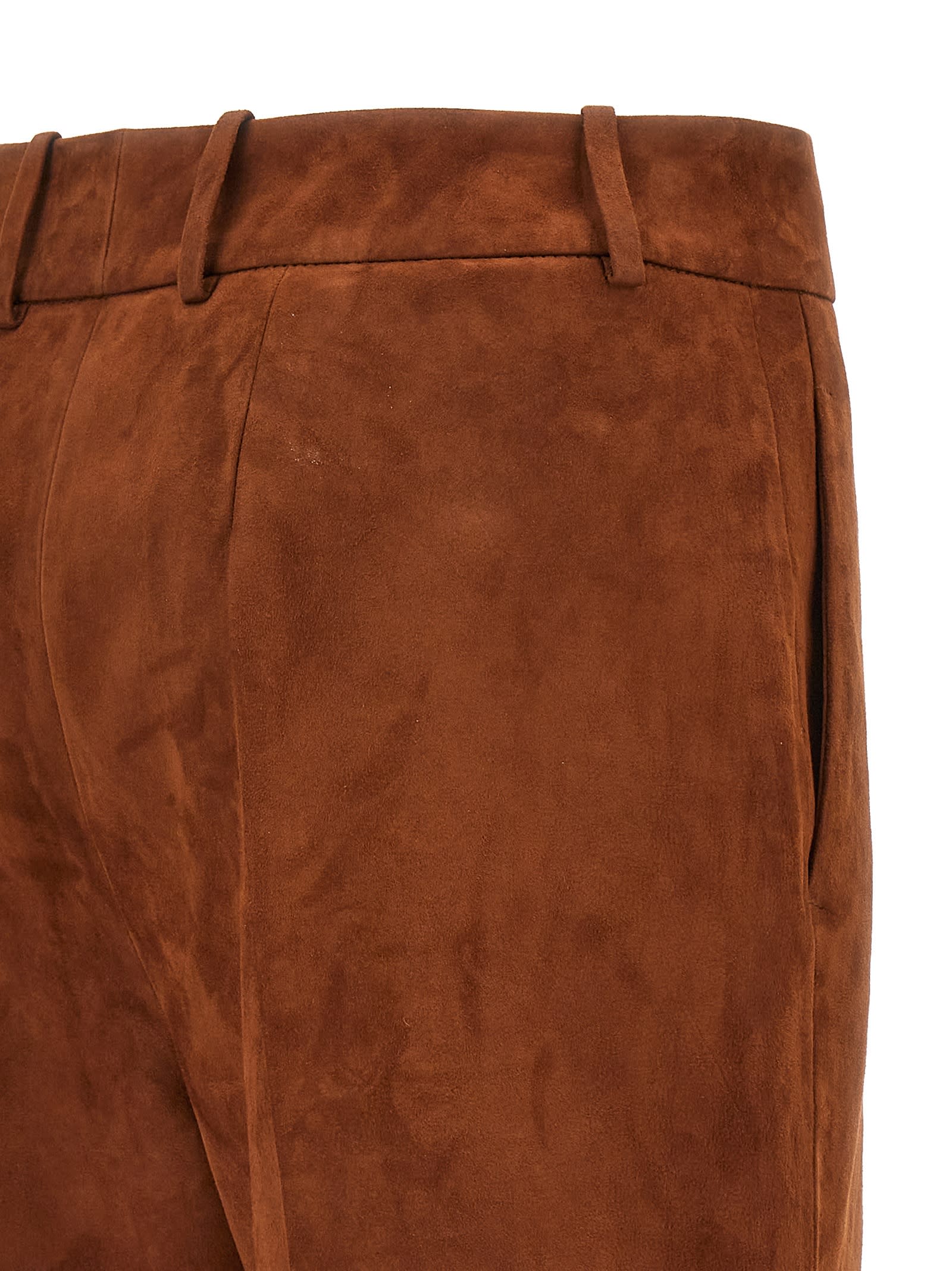 Shop Ermanno Scervino Suede Shorts In Brown