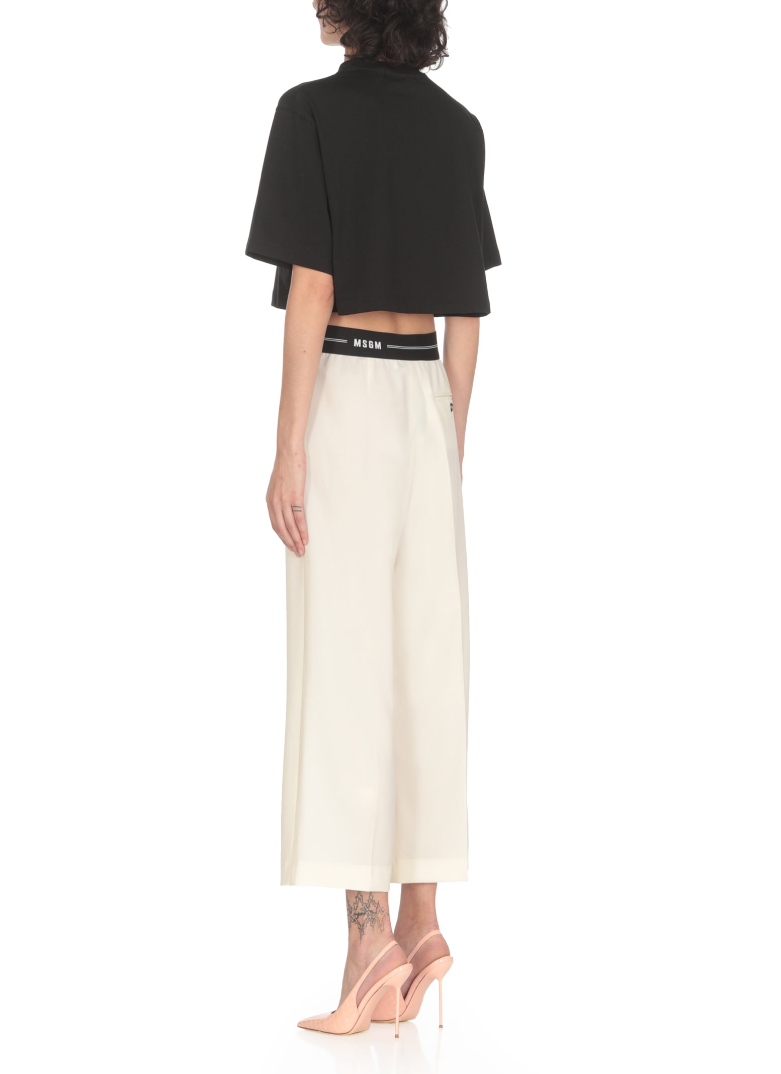 Msgm T-shirt With Logo In Black