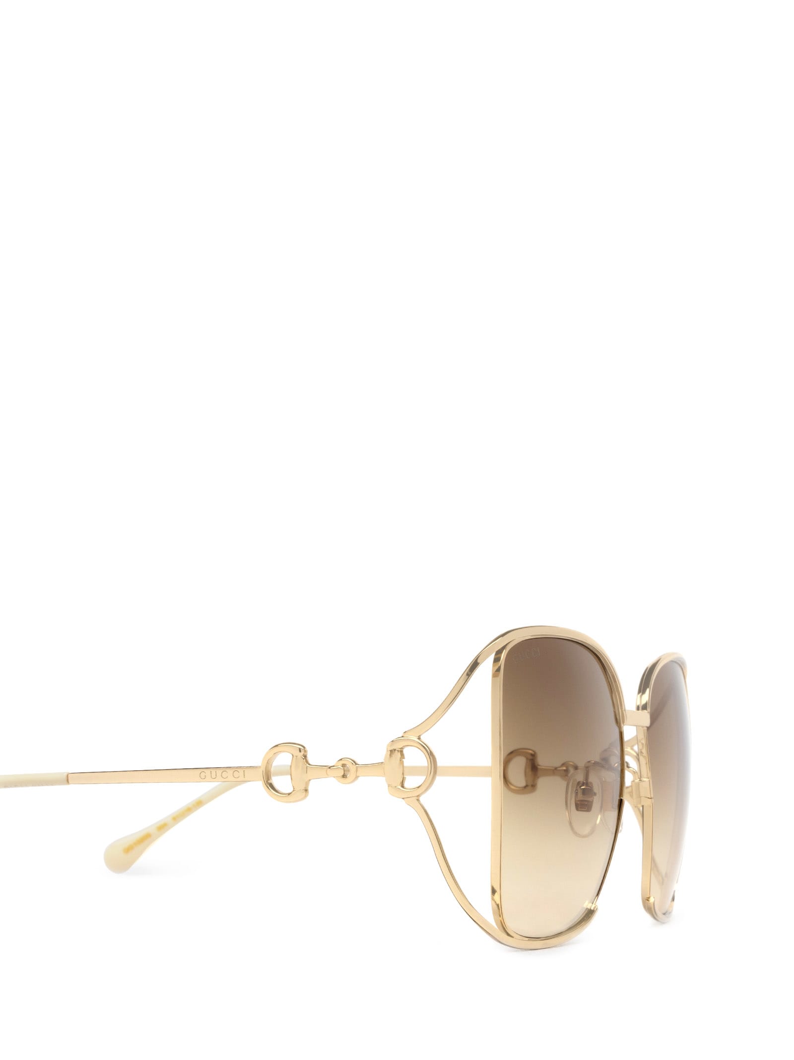 Shop Gucci Gg1020s Gold Sunglasses