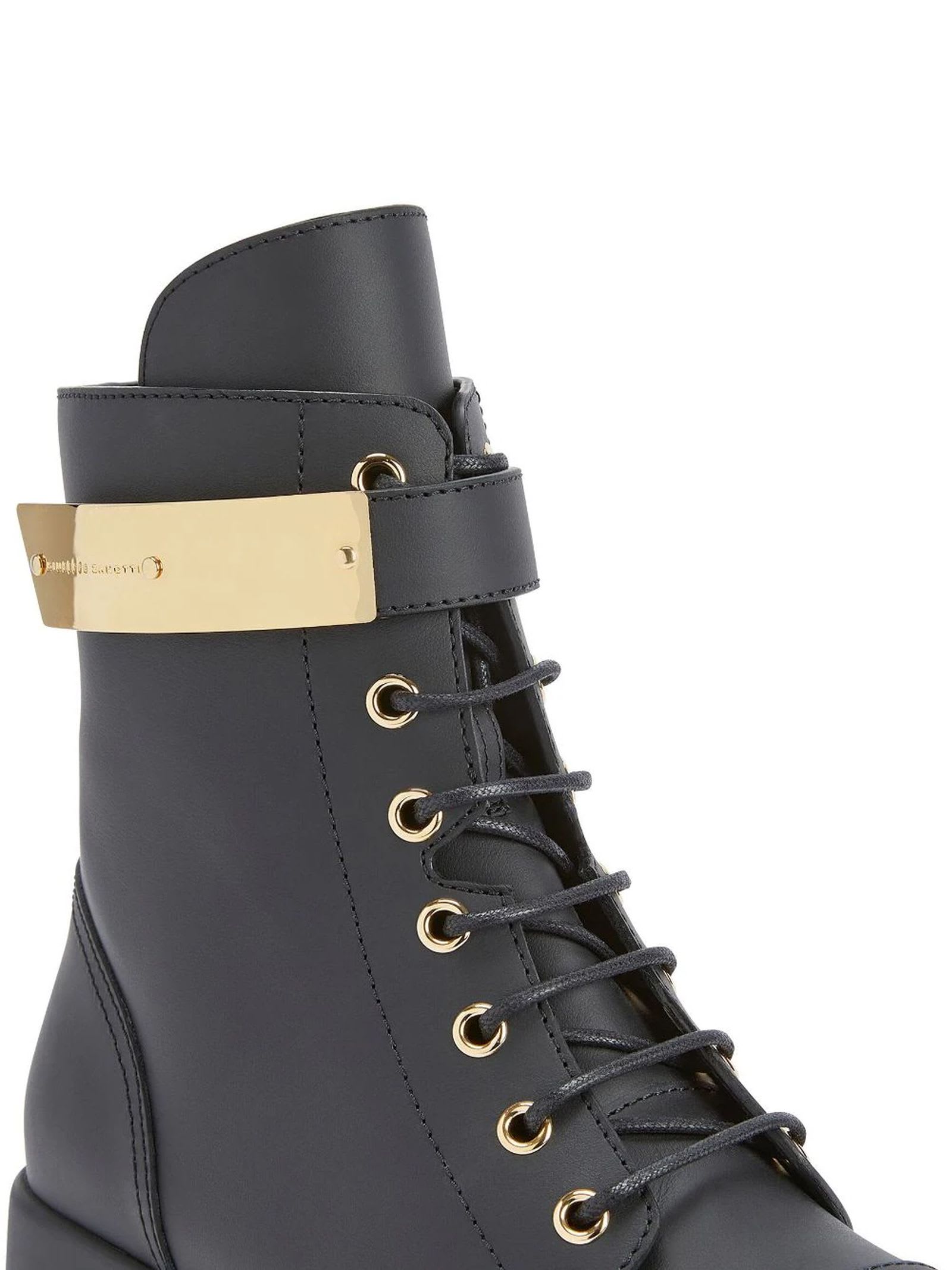 Shop Giuseppe Zanotti Lace-up Alexa Biker Boots In Black