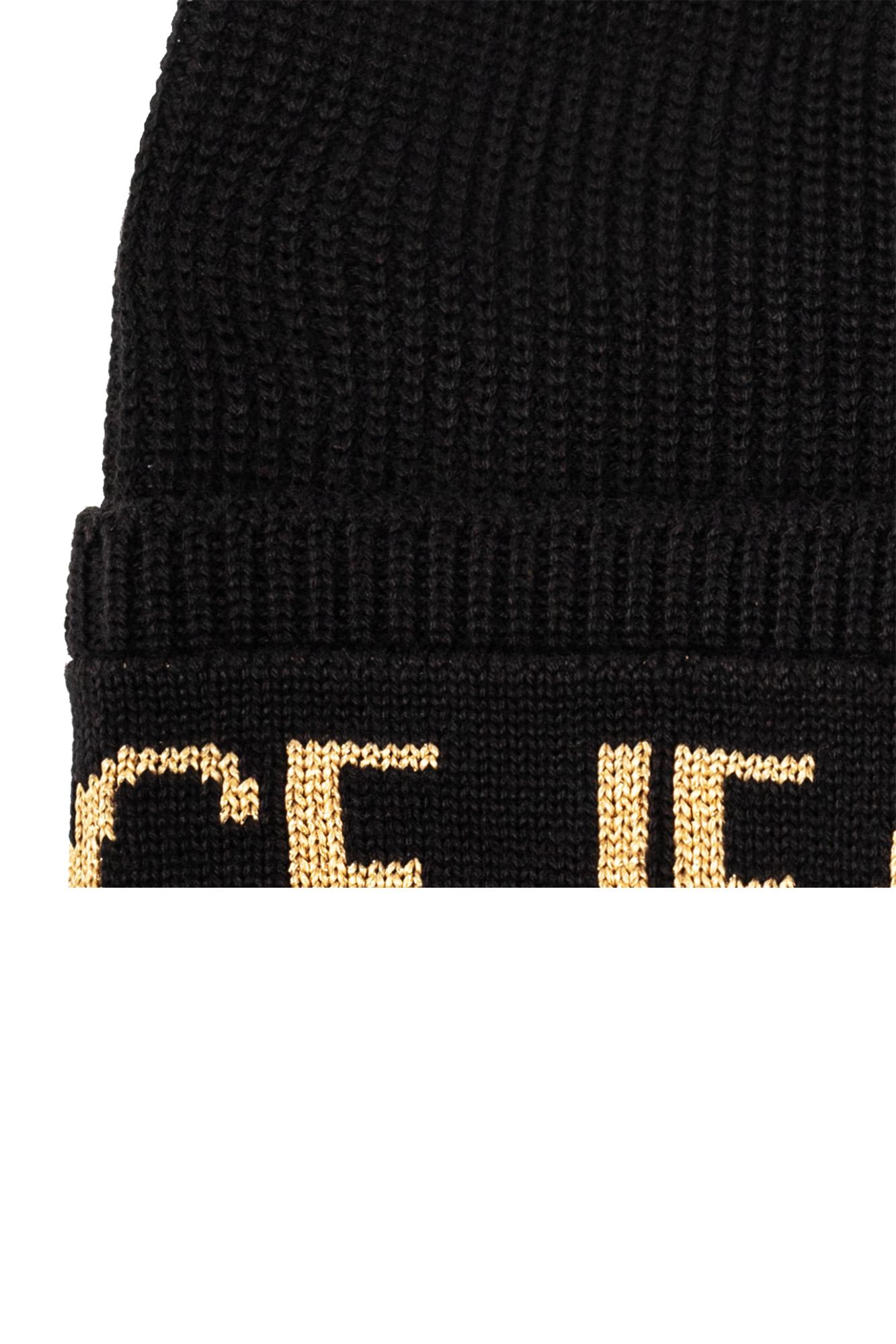 Shop Versace Jeans Couture Hat In Black/gold