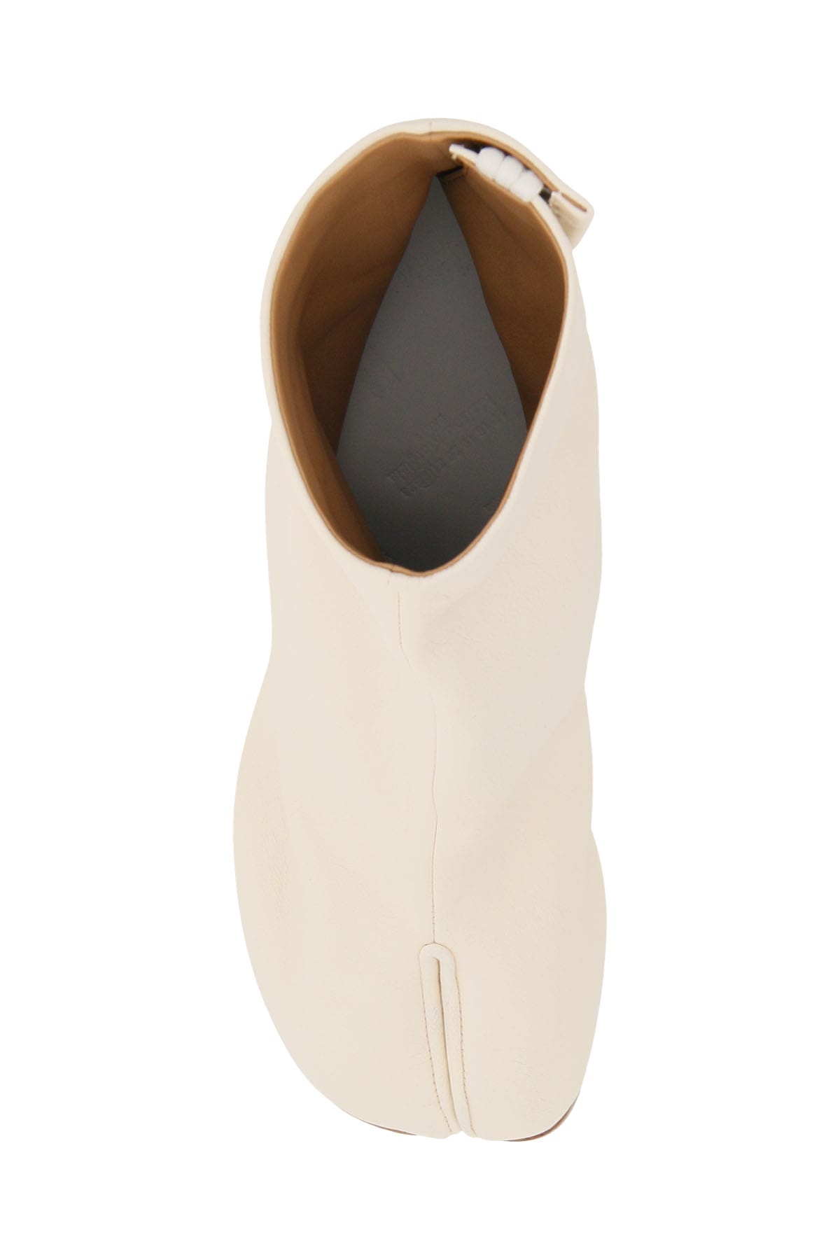 Maison Margiela Ankle-length Tabi Toe Boots In Soft Nappa Leather In White