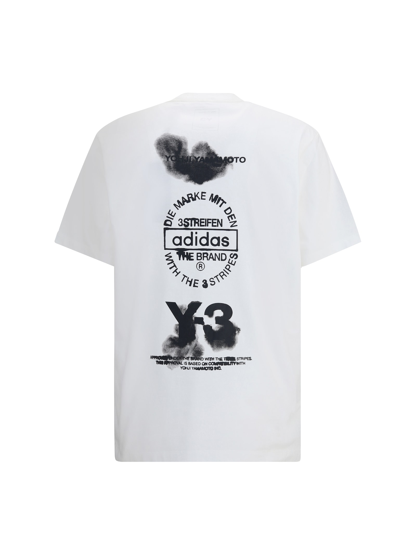 Y-3 Crewneck Graphic Print Oversize Short Sleeve T-shirt In White