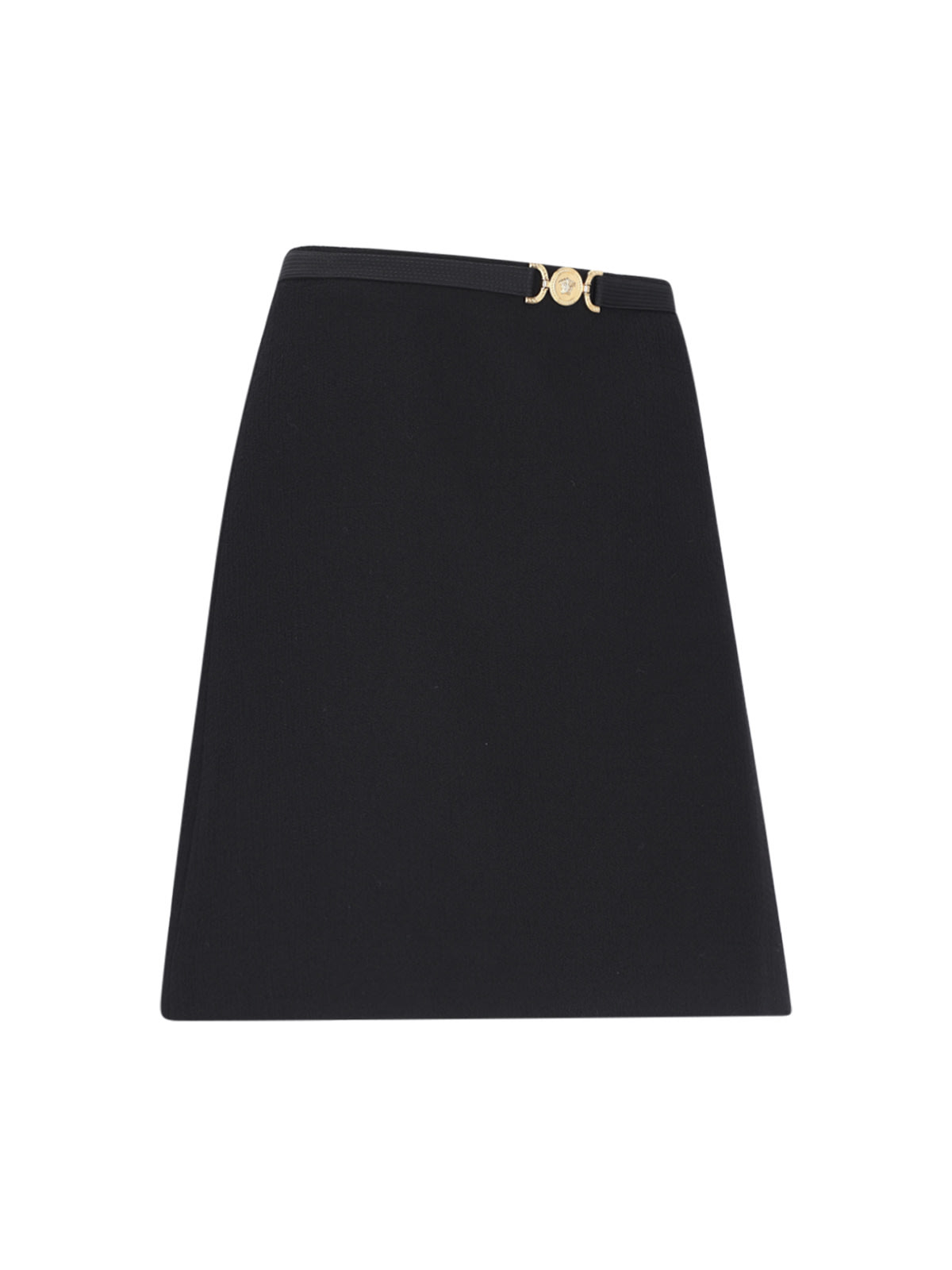 Shop Versace Flared Mini Skirt Medusa 95 In Black