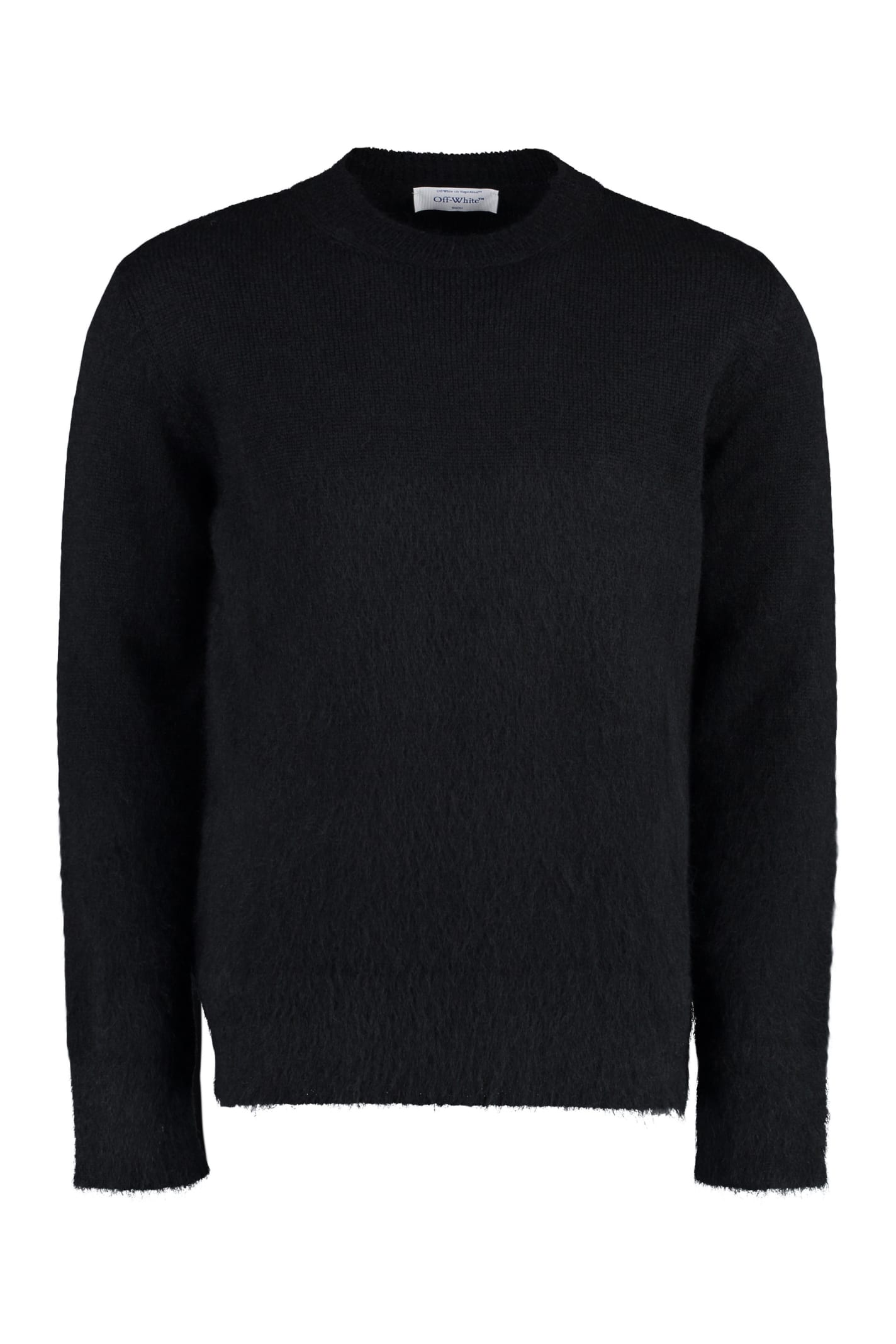 Off-white Mohair Blend Sweater In Black Beige