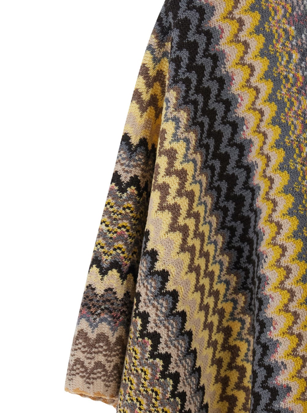 Missoni Multicolor Cape With V Neck And All-over Zigzag Motif In Viscose Blend Woman In Multi