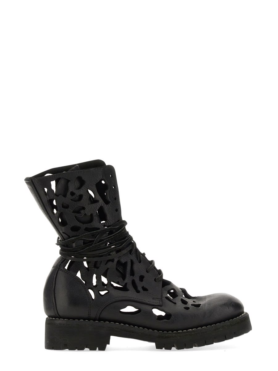 Shop Guidi Ankle Boot With Cut Out Details In Black