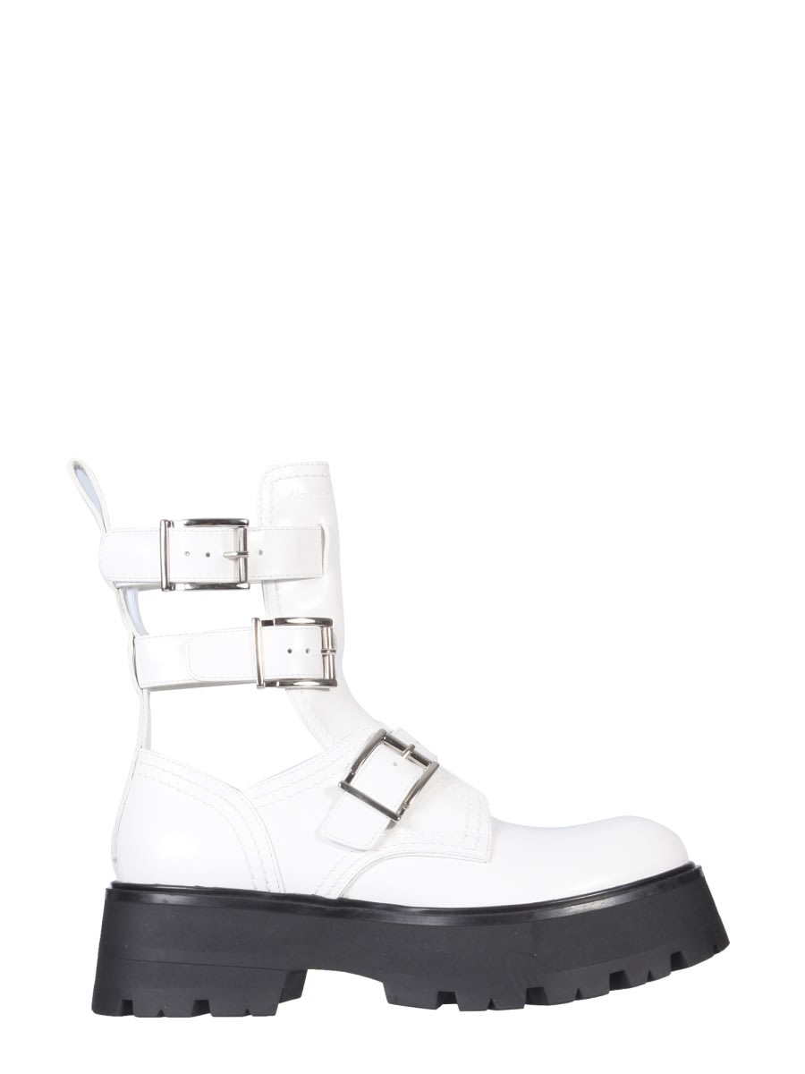 Shop Alexander Mcqueen Rave Boots In White