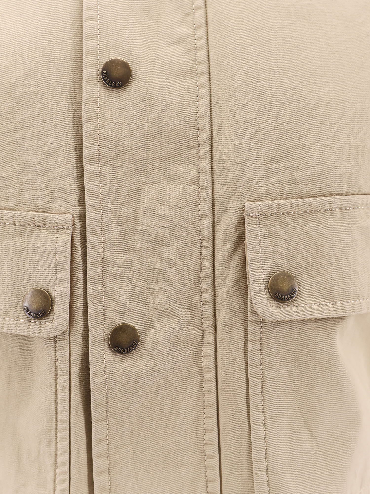 Burberry Beige Cropped Cotton Jacket In Beige